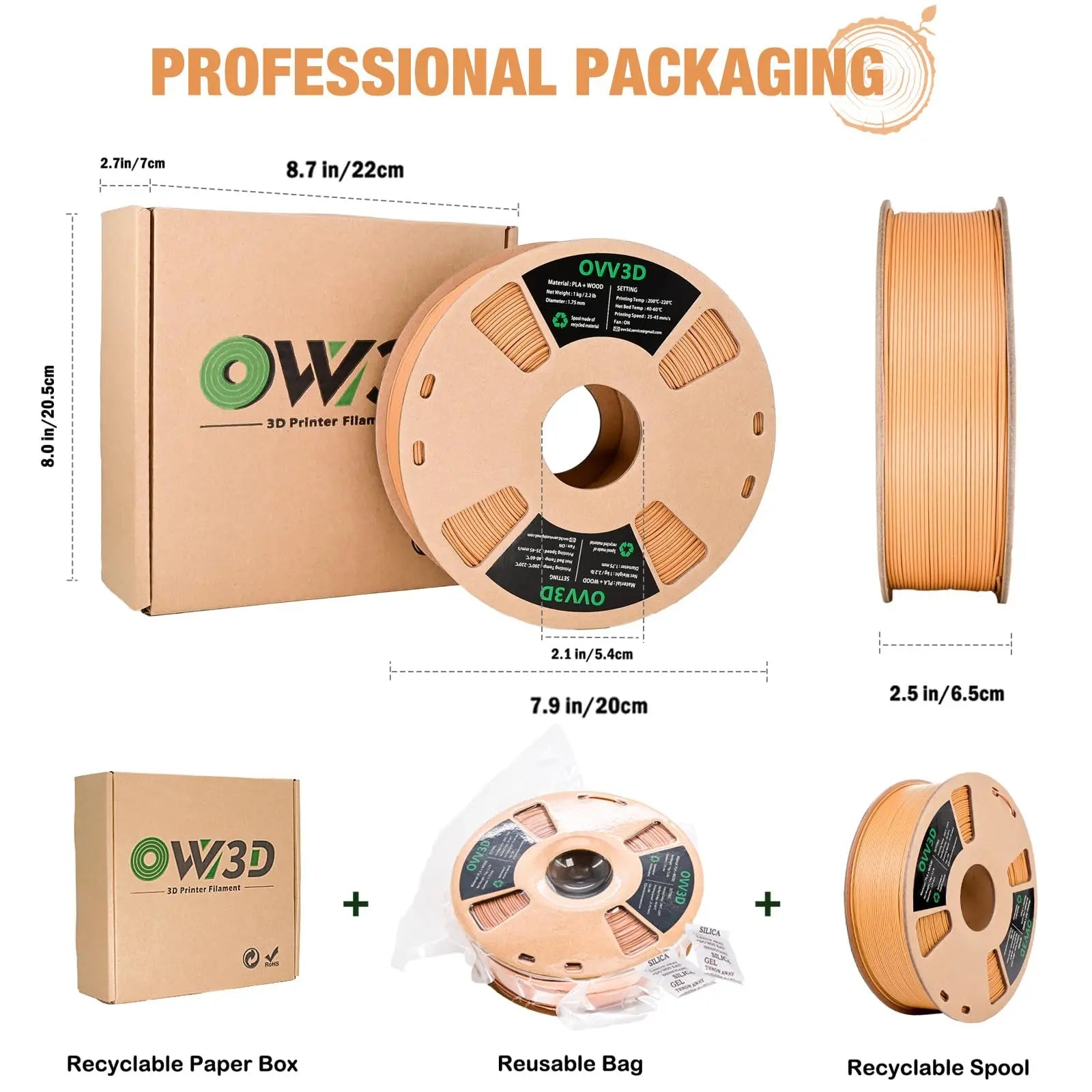 OVV3D 3D Printer Filament, PLA Filament 1.75mm Bundle, Dual Color Filament, Coextrusion 3D Filament, Silk PLA, 3D Printing Filament +/-0.02mm, 200g X 4 Spool i3dyou