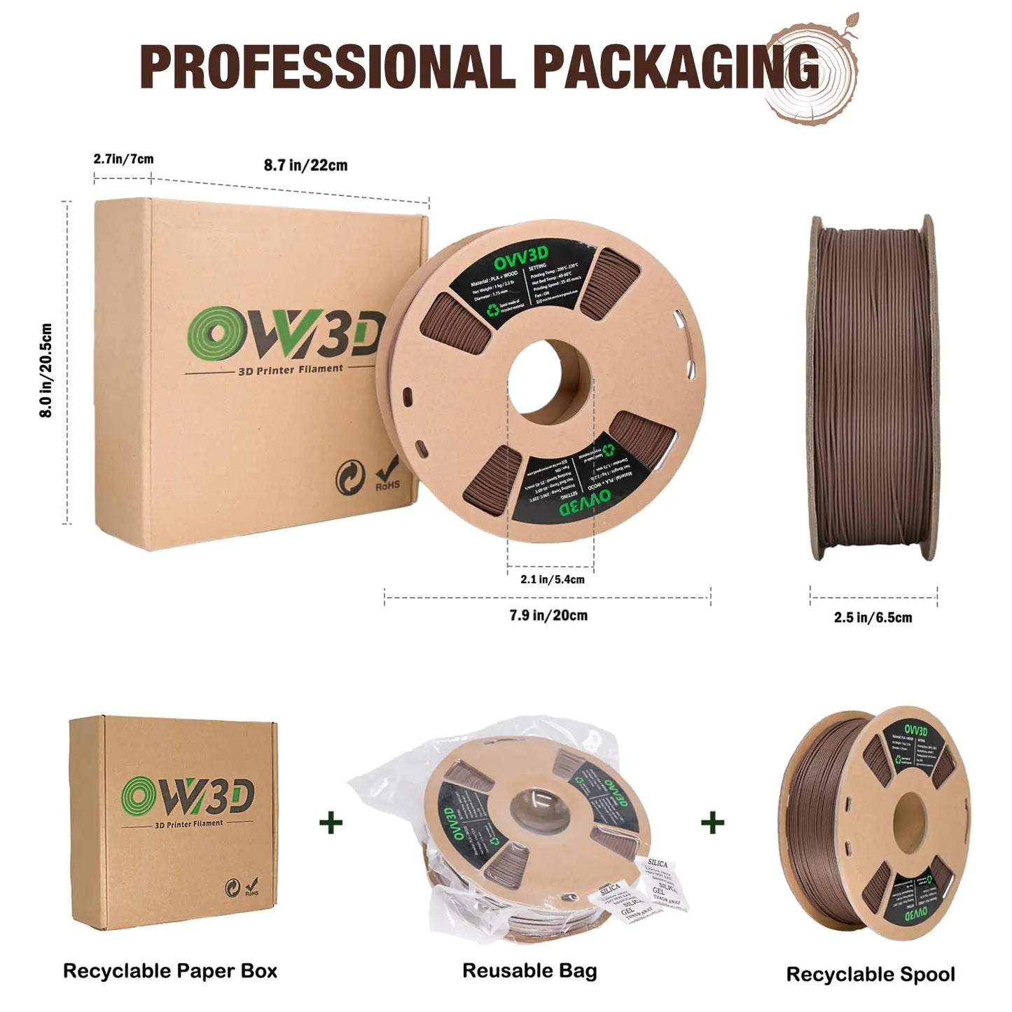 OVV3D 3D Printer Filament, PLA Filament 1.75mm Bundle, Dual Color Filament, Coextrusion 3D Filament, Silk PLA, 3D Printing Filament +/-0.02mm, 200g X 4 Spool i3dyou