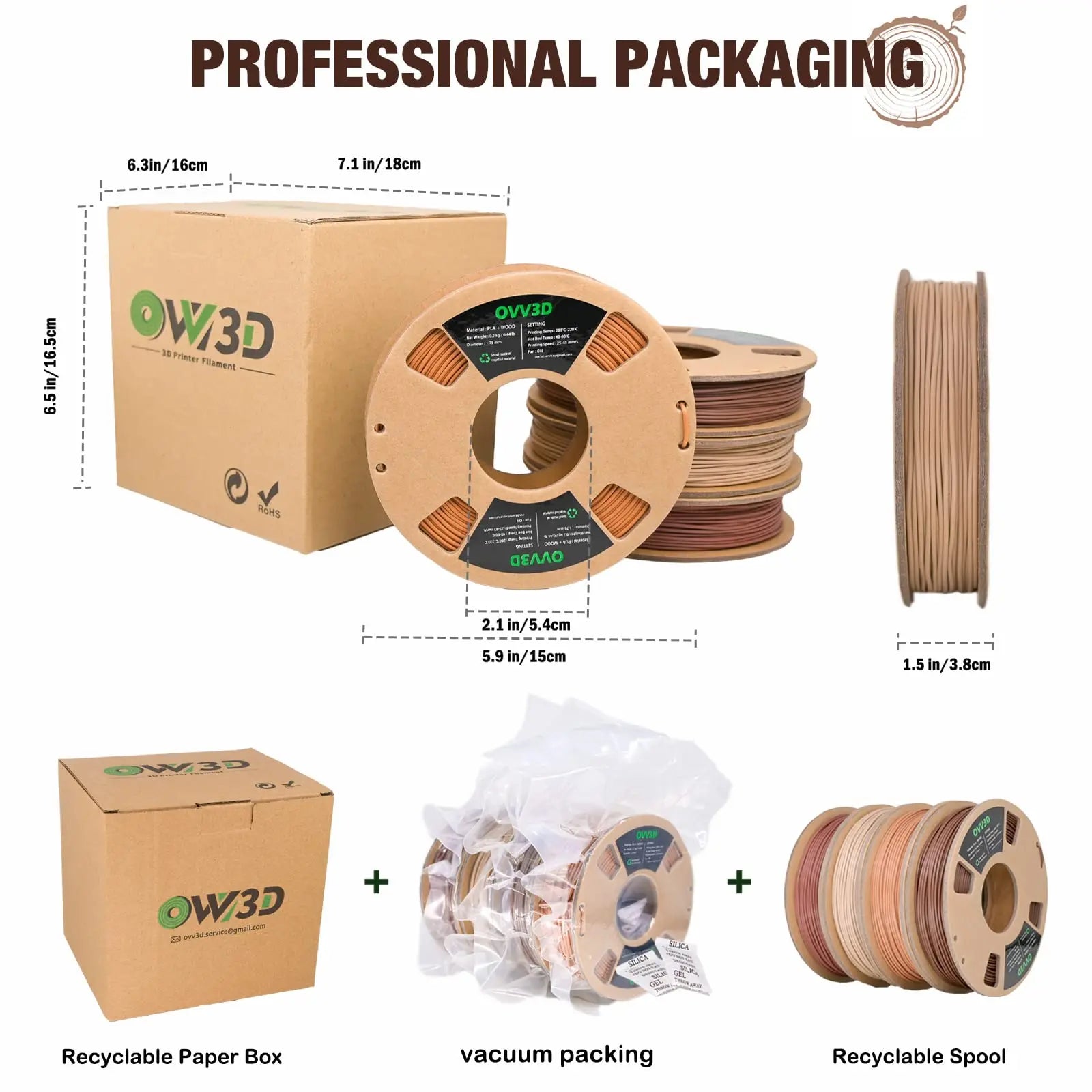 OVV3D 3D Printer Filament, PLA Filament 1.75mm Bundle, Dual Color Filament, Coextrusion 3D Filament, Silk PLA, 3D Printing Filament +/-0.02mm, 200g X 4 Spool i3dyou