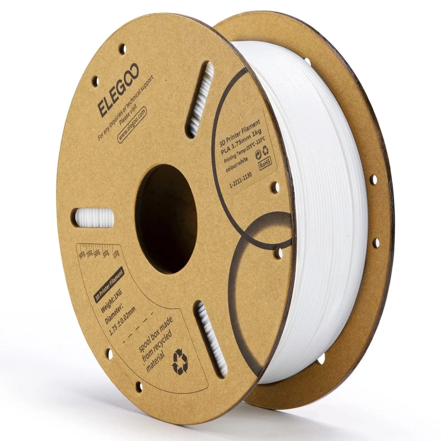 ELEGOO PLA Filament 1.75mm Black 2KG, 3D Printer Filament Dimensional Accuracy +/- 0.02mm, 2 Pack 1kg Cardboard Spool(2.2lbs) 3D Printing Filament Fits for Most FDM 3D Printers i3dyou