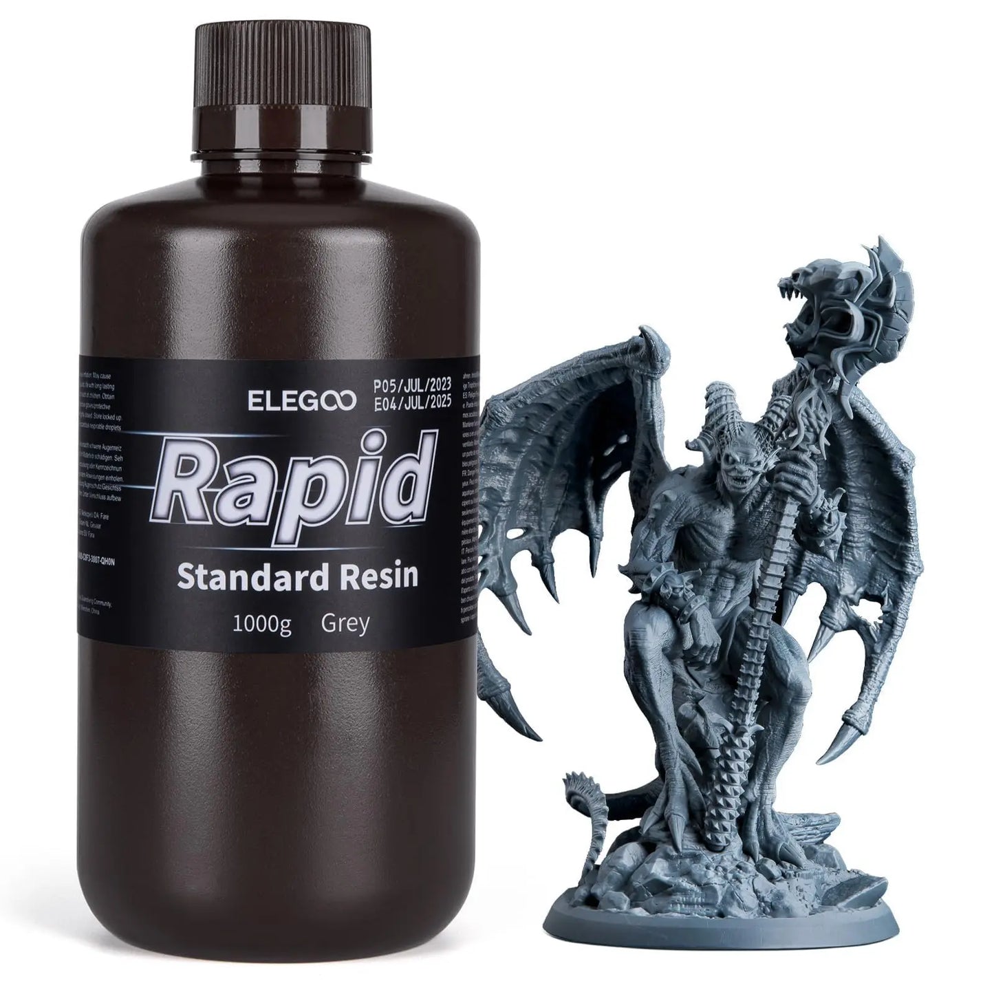 ELEGOO Upgraded 8K Standard Photopolymer 3D Printer Resin 405nm UV-Curing Resin Best for 8K/12K/14K Saturn MSLA DLP LCD 3D Printing Space Grey 1000G i3dyou