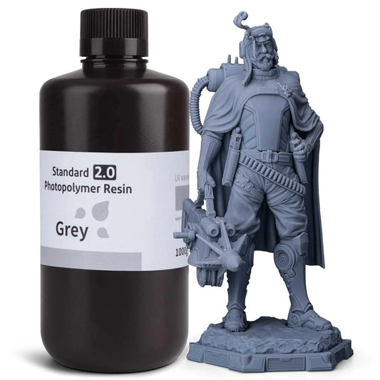 ELEGOO Upgraded 8K Standard Photopolymer 3D Printer Resin 405nm UV-Curing Resin Best for 8K/12K/14K Saturn MSLA DLP LCD 3D Printing Space Grey 1000G i3dyou