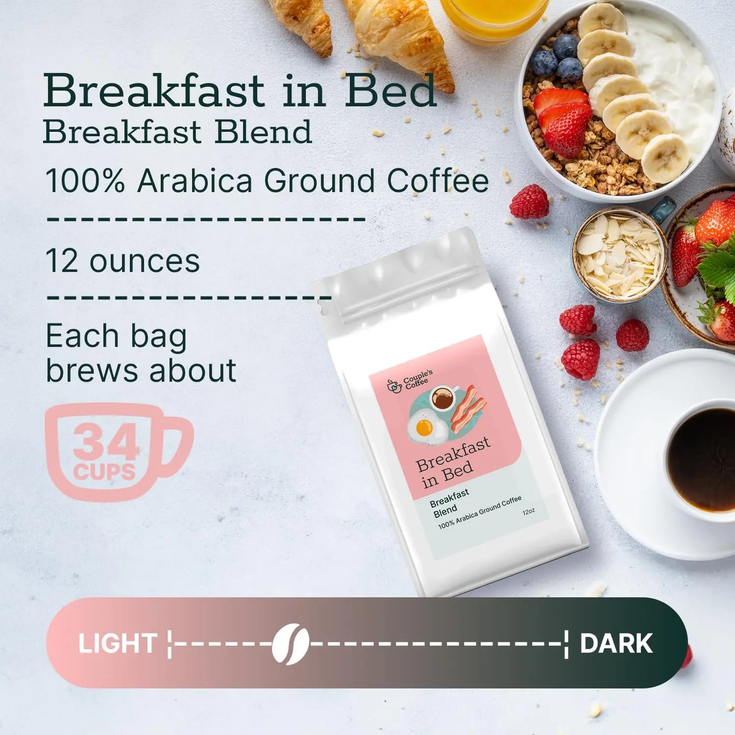 Couple's Coffee Ground Coffee | Jamaican Me Crazy Medium Roast Coffee Blend | Made with 100% Arabica Beans | 12oz bag brews about 34 cups i3dyou