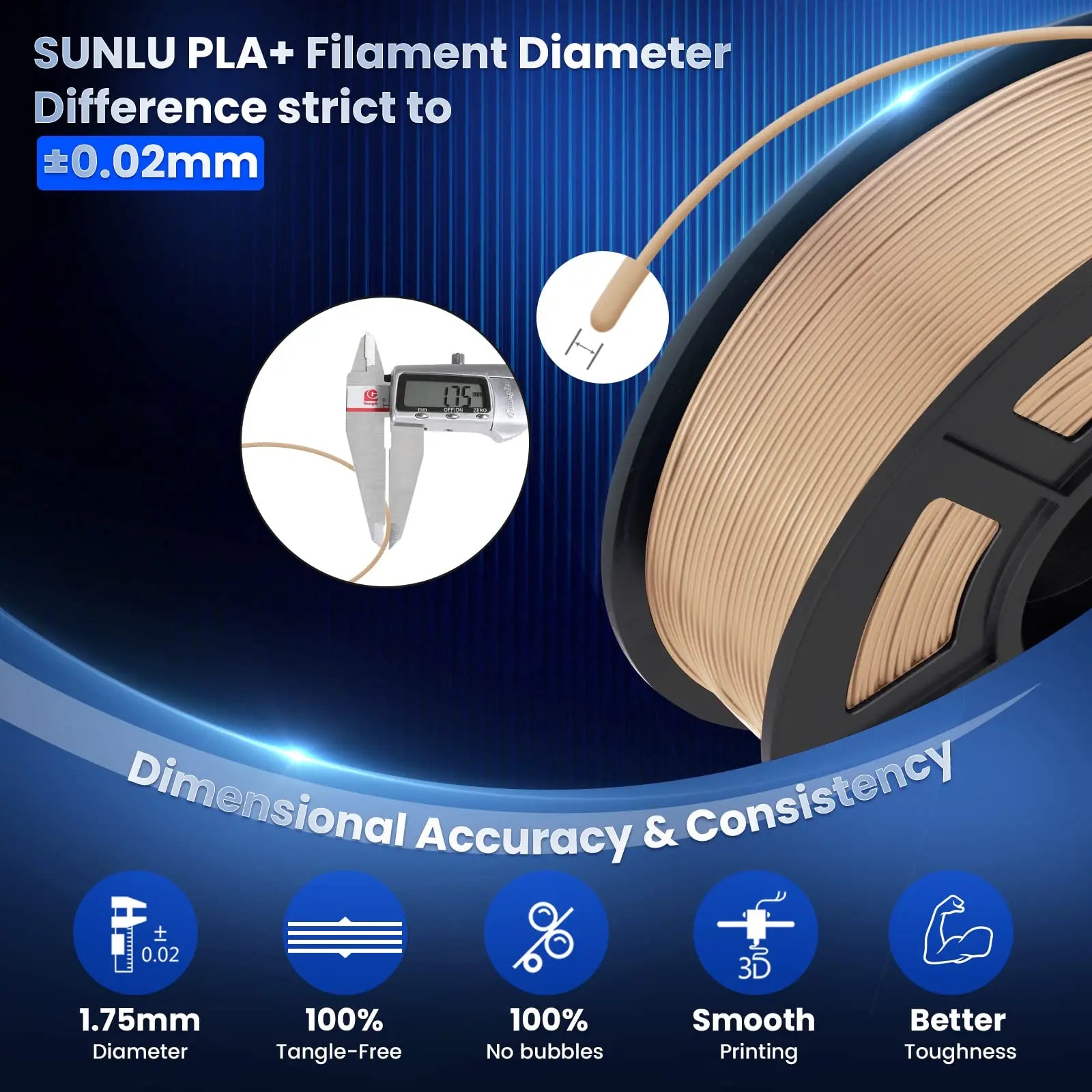 Neatly Wound PLA+ Filament 1.75mm Black i3dyou