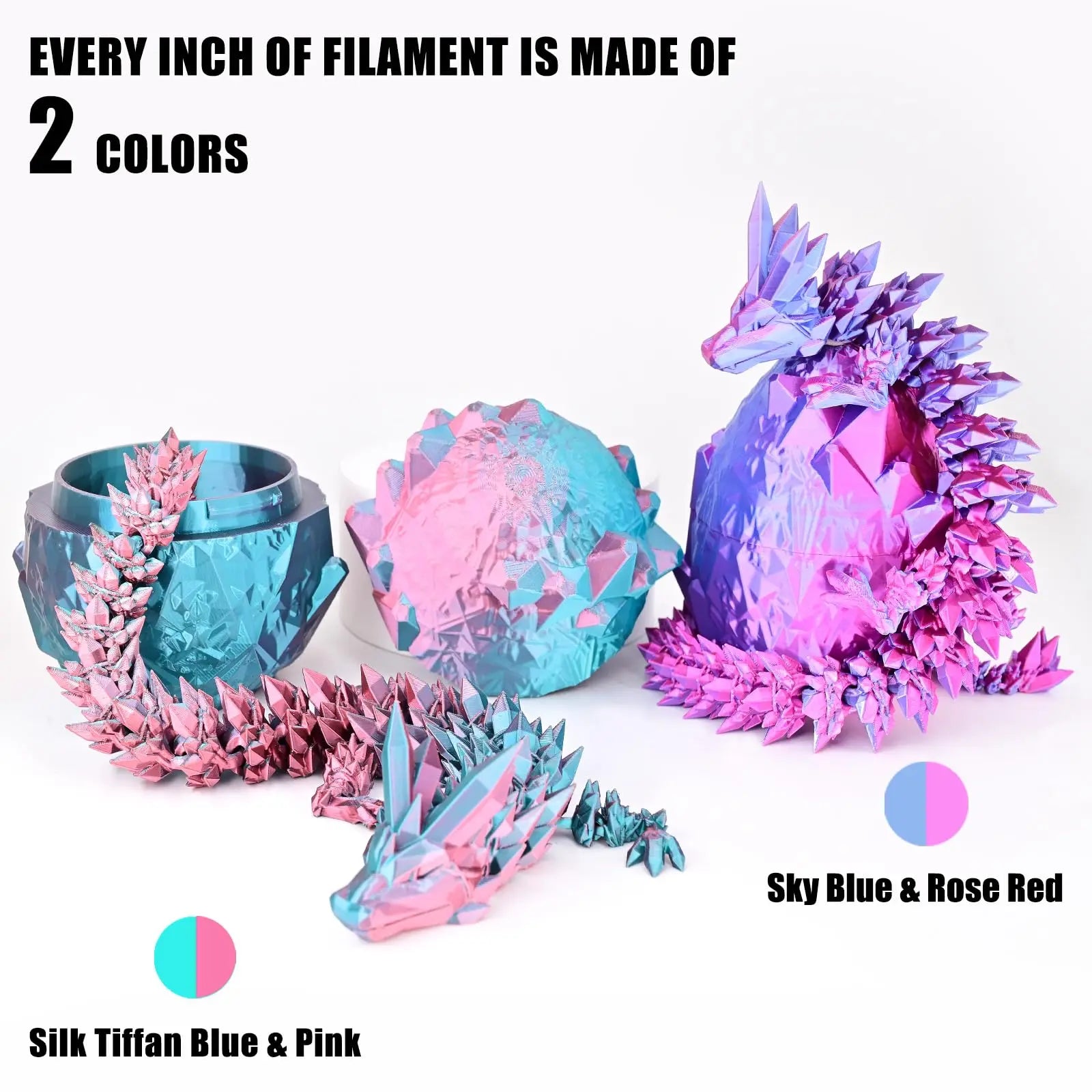 OVV3D 3D Printer Filament, PLA Filament 1.75mm Bundle, Dual Color Filament, Coextrusion 3D Filament, Silk PLA, 3D Printing Filament +/-0.02mm, 200g X 4 Spool i3dyou
