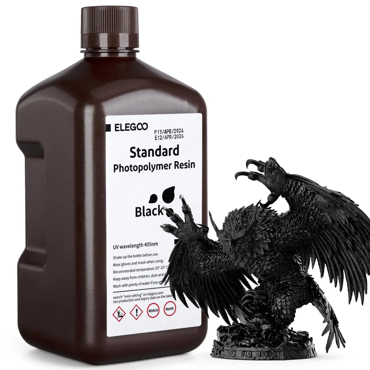 ELEGOO Upgraded 8K Standard Photopolymer 3D Printer Resin 405nm UV-Curing Resin Best for 8K/12K/14K Saturn MSLA DLP LCD 3D Printing Space Grey 1000G i3dyou