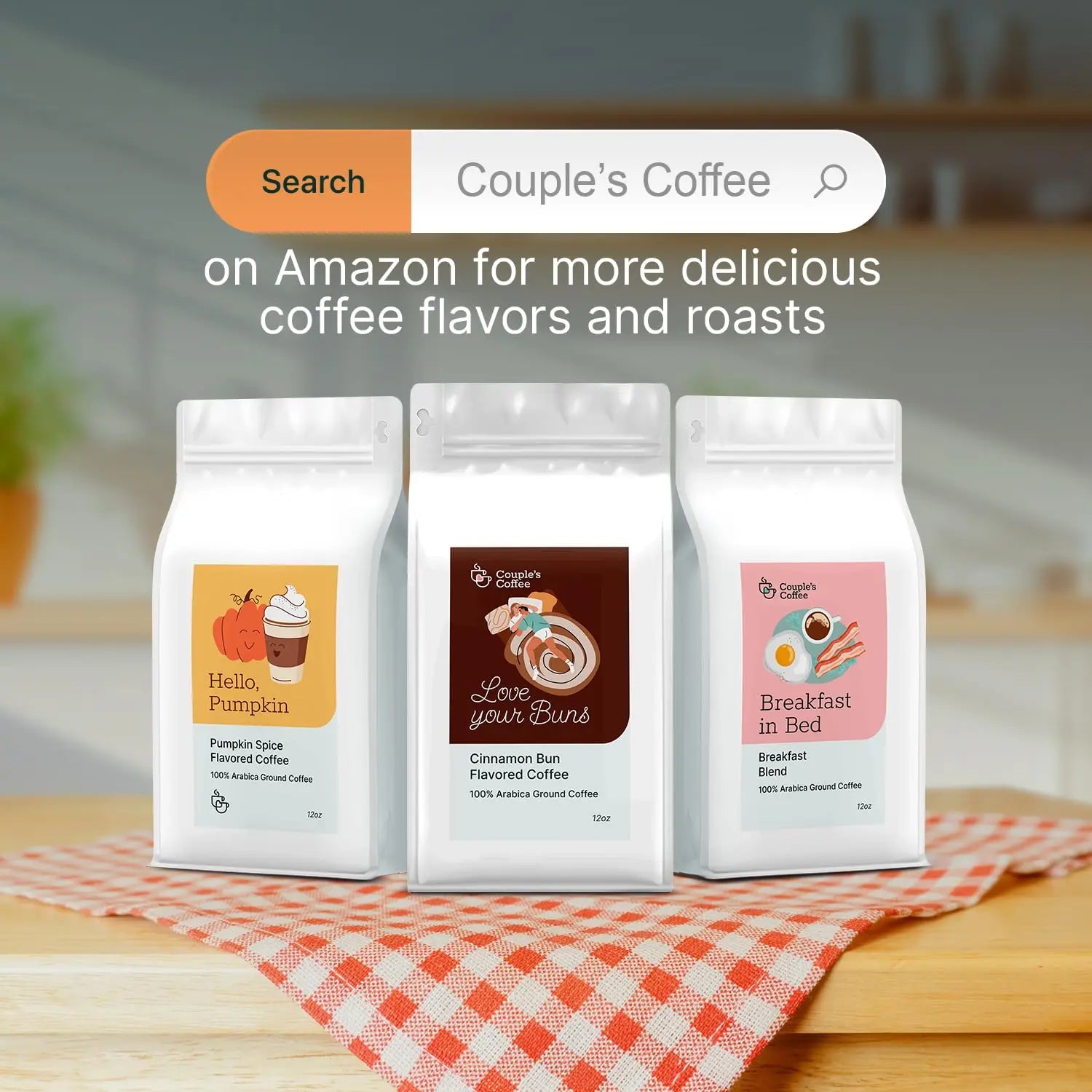 Couple's Coffee Ground Coffee | Jamaican Me Crazy Medium Roast Coffee Blend | Made with 100% Arabica Beans | 12oz bag brews about 34 cups i3dyou