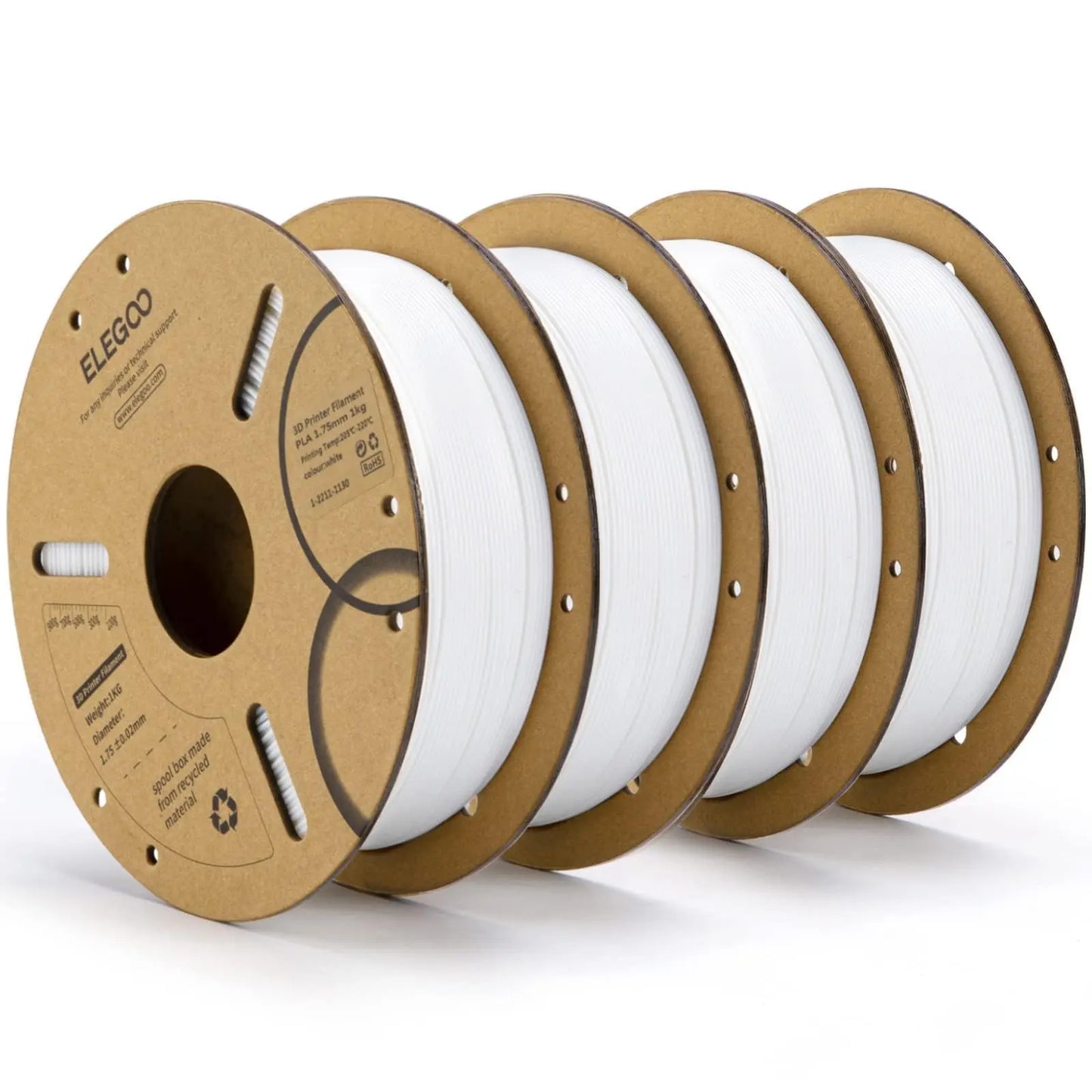 ELEGOO PLA Filament 1.75mm Black 2KG, 3D Printer Filament Dimensional Accuracy +/- 0.02mm, 2 Pack 1kg Cardboard Spool(2.2lbs) 3D Printing Filament Fits for Most FDM 3D Printers i3dyou