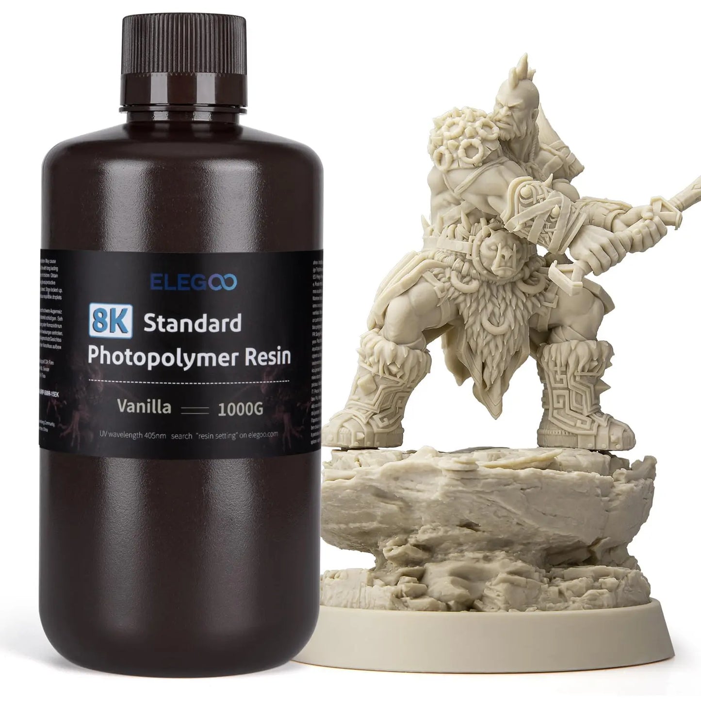 ELEGOO Upgraded 8K Standard Photopolymer 3D Printer Resin 405nm UV-Curing Resin Best for 8K/12K/14K Saturn MSLA DLP LCD 3D Printing Space Grey 1000G i3dyou
