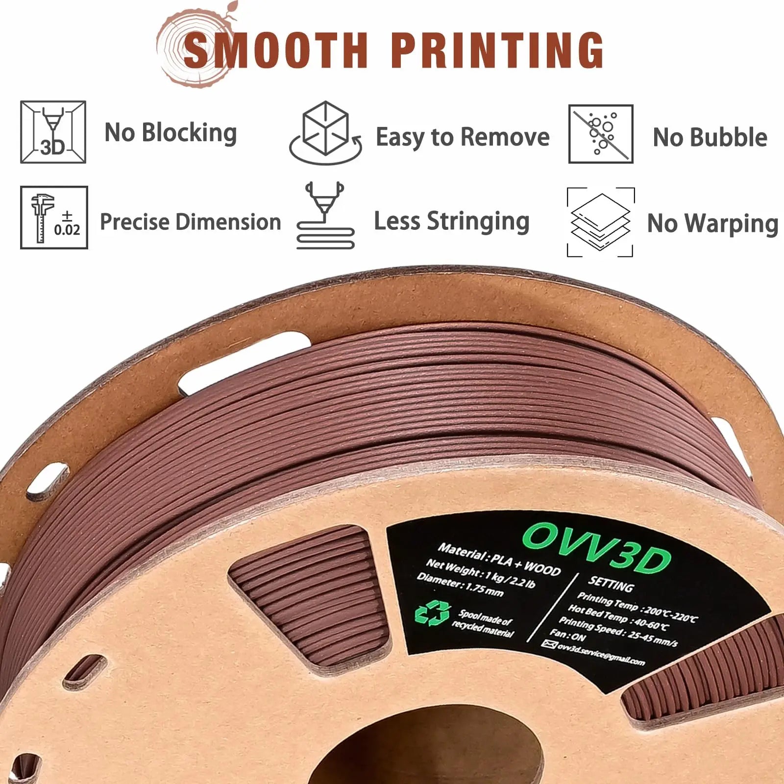 OVV3D 3D Printer Filament, PLA Filament 1.75mm Bundle, Dual Color Filament, Coextrusion 3D Filament, Silk PLA, 3D Printing Filament +/-0.02mm, 200g X 4 Spool i3dyou