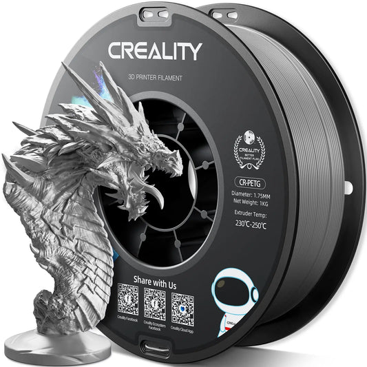 Official CR PETG 3D Printer Filament 1.75mm 1KG (2.2lbs), High Precision Strong Toughness, Odorless Better Flow Moistureproof 3D Printing Ender Filament (Black) i3dyou