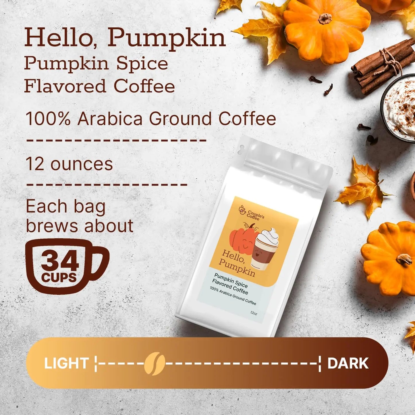 Couple's Coffee Ground Coffee | Jamaican Me Crazy Medium Roast Coffee Blend | Made with 100% Arabica Beans | 12oz bag brews about 34 cups i3dyou