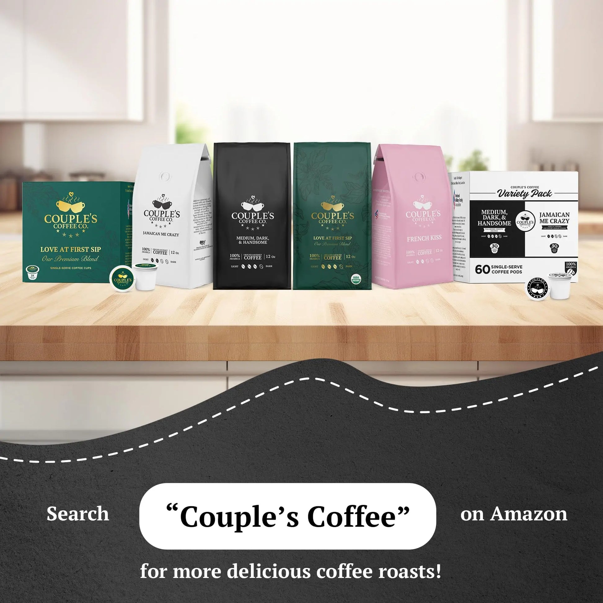 Couple's Coffee Ground Coffee | Jamaican Me Crazy Medium Roast Coffee Blend | Made with 100% Arabica Beans | 12oz bag brews about 34 cups i3dyou