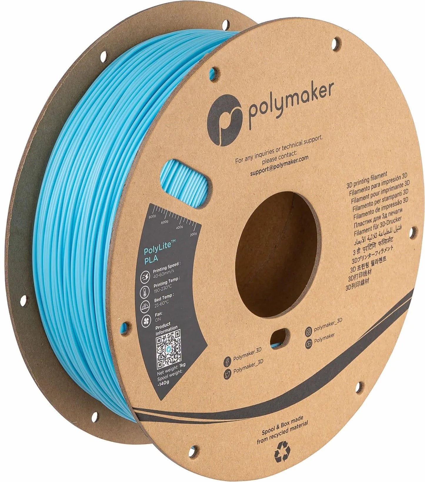PLA Filament, Natural 3D Printer PLA Filament 1.75mm 1kg - PolyLite 3D Printing PLA Filament, Dimensional Accuracy +/- 0.03mm, Compatible with Most 3D Printer, Natural i3dyou