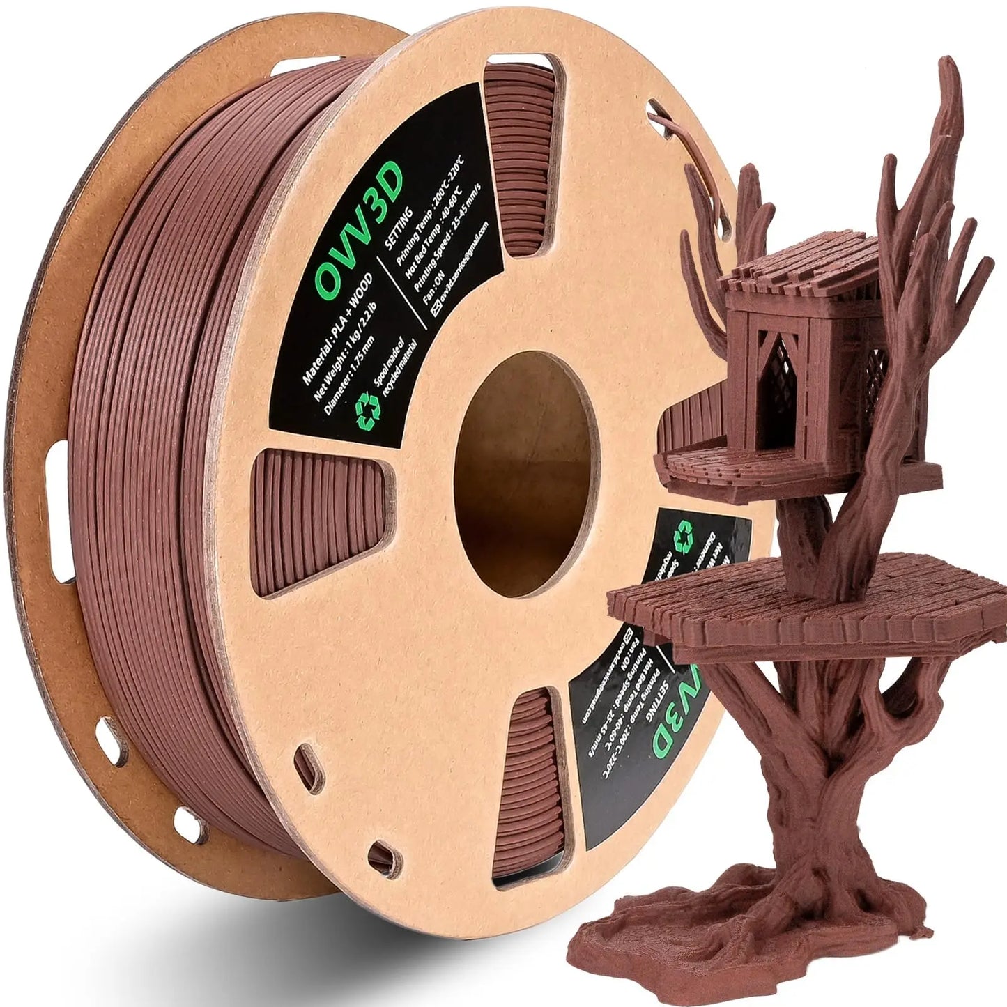 OVV3D 3D Printer Filament, PLA Filament 1.75mm Bundle, Dual Color Filament, Coextrusion 3D Filament, Silk PLA, 3D Printing Filament +/-0.02mm, 200g X 4 Spool i3dyou