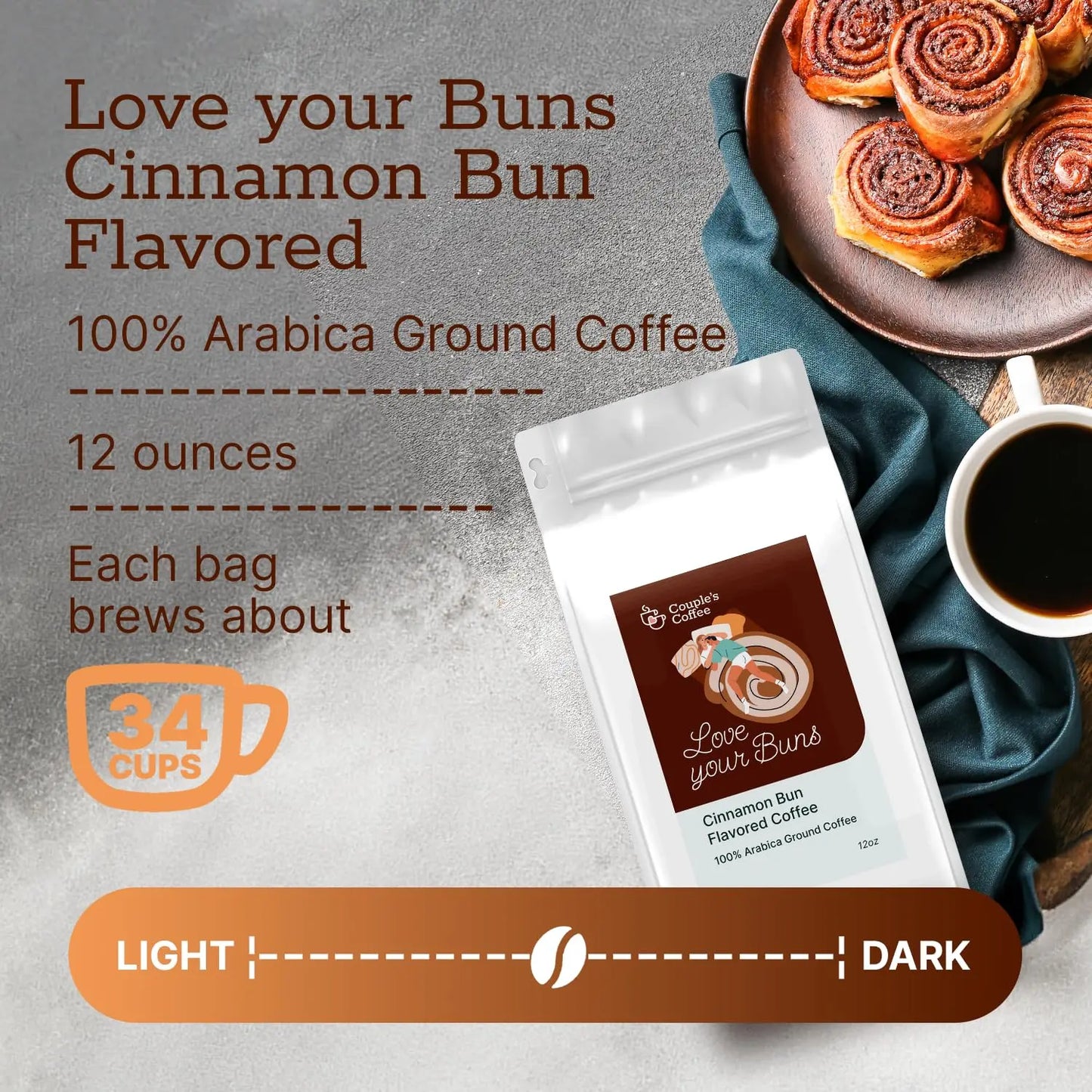 Couple's Coffee Ground Coffee | Jamaican Me Crazy Medium Roast Coffee Blend | Made with 100% Arabica Beans | 12oz bag brews about 34 cups i3dyou
