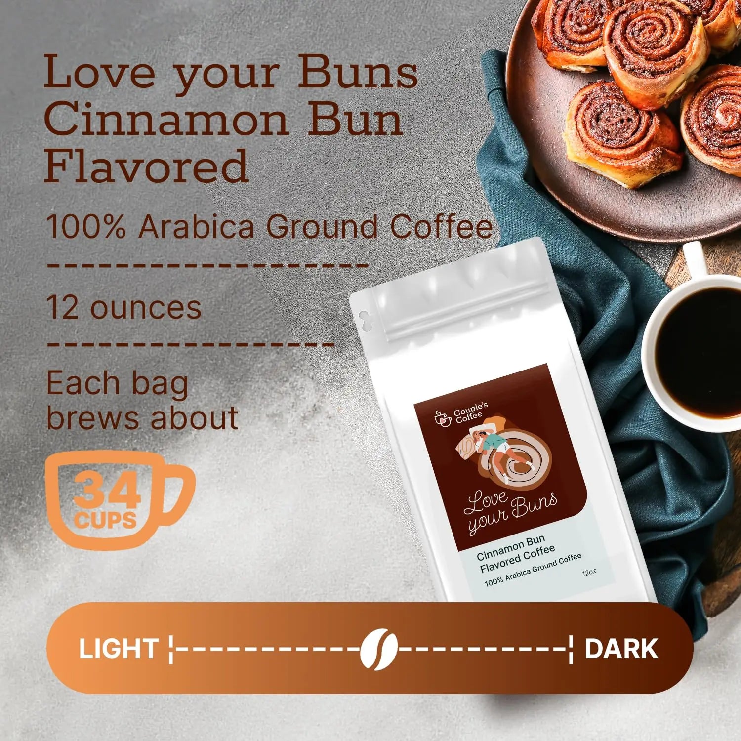 Couple's Coffee Ground Coffee | Jamaican Me Crazy Medium Roast Coffee Blend | Made with 100% Arabica Beans | 12oz bag brews about 34 cups i3dyou