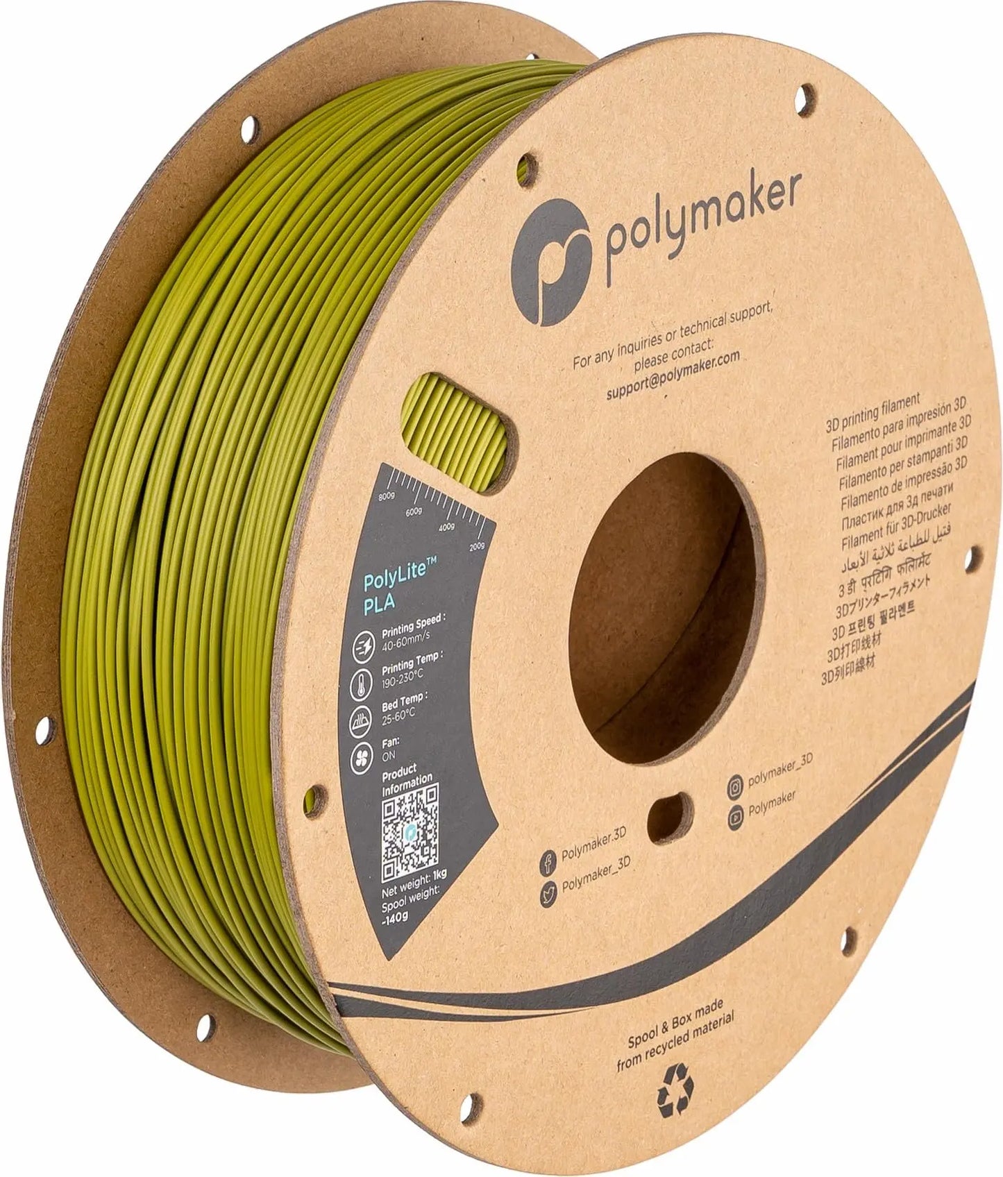 PLA Filament, Natural 3D Printer PLA Filament 1.75mm 1kg - PolyLite 3D Printing PLA Filament, Dimensional Accuracy +/- 0.03mm, Compatible with Most 3D Printer, Natural i3dyou