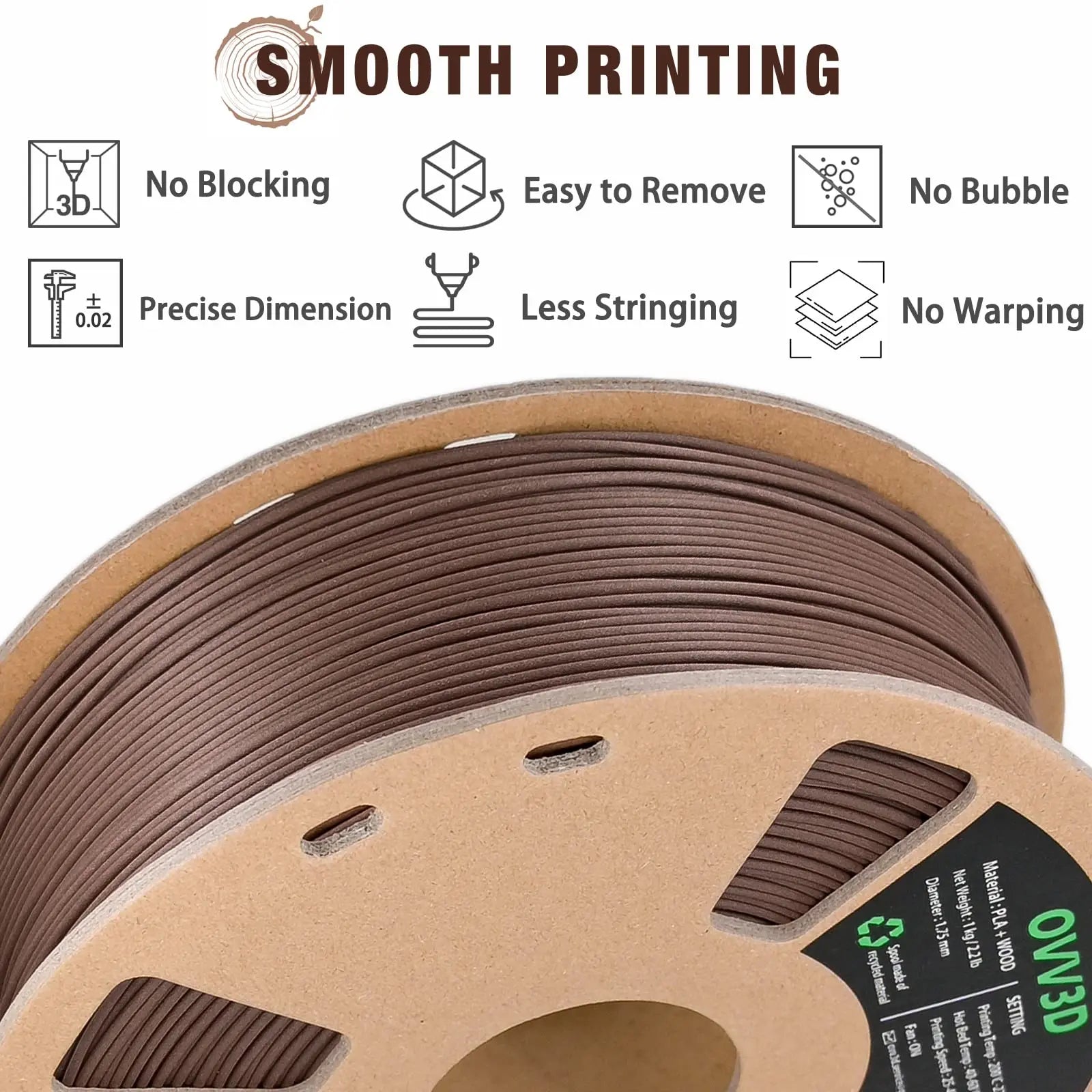 OVV3D 3D Printer Filament, PLA Filament 1.75mm Bundle, Dual Color Filament, Coextrusion 3D Filament, Silk PLA, 3D Printing Filament +/-0.02mm, 200g X 4 Spool i3dyou