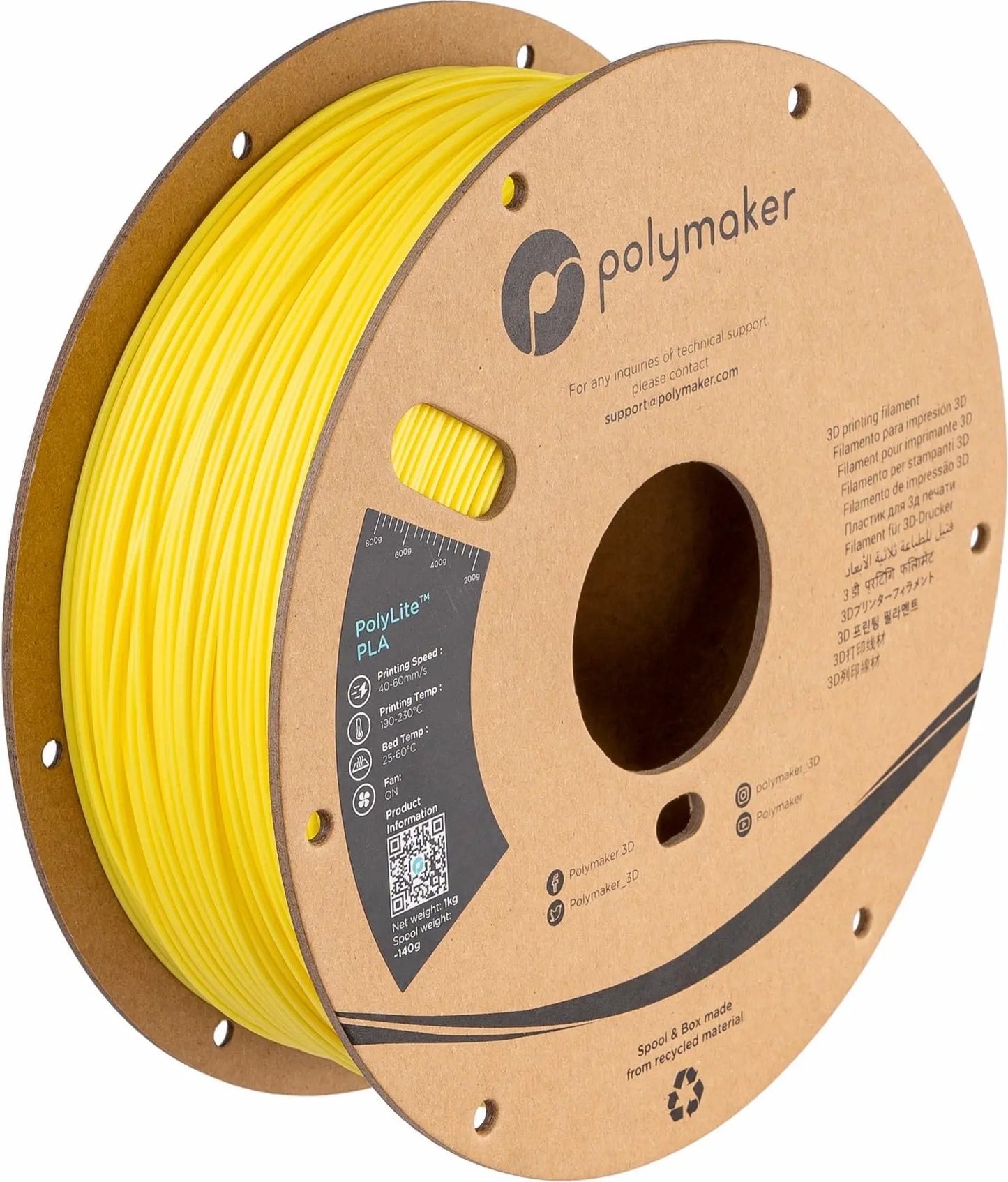 PLA Filament, Natural 3D Printer PLA Filament 1.75mm 1kg - PolyLite 3D Printing PLA Filament, Dimensional Accuracy +/- 0.03mm, Compatible with Most 3D Printer, Natural i3dyou