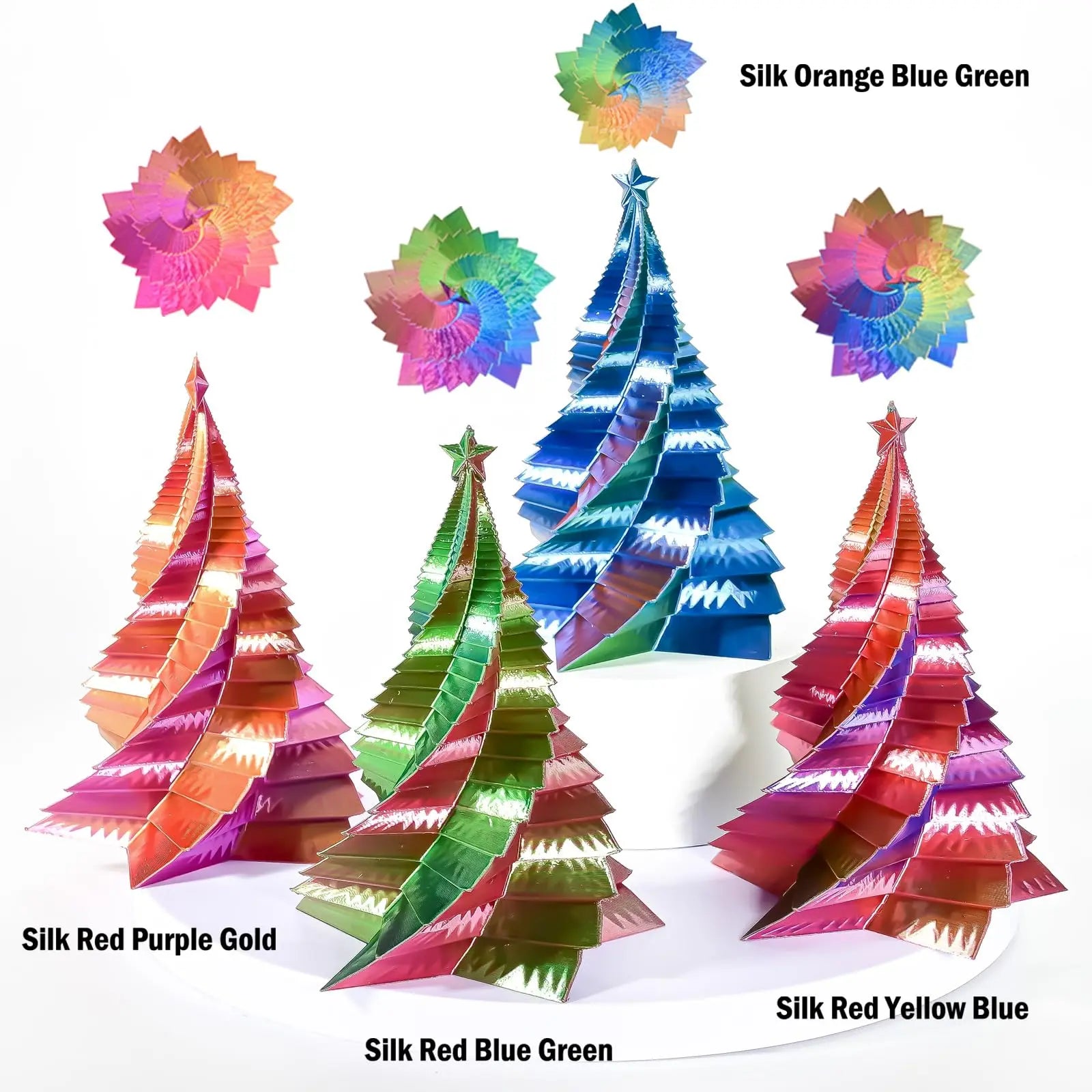 OVV3D 3D Printer Filament, PLA Filament 1.75mm Bundle, Dual Color Filament, Coextrusion 3D Filament, Silk PLA, 3D Printing Filament +/-0.02mm, 200g X 4 Spool i3dyou
