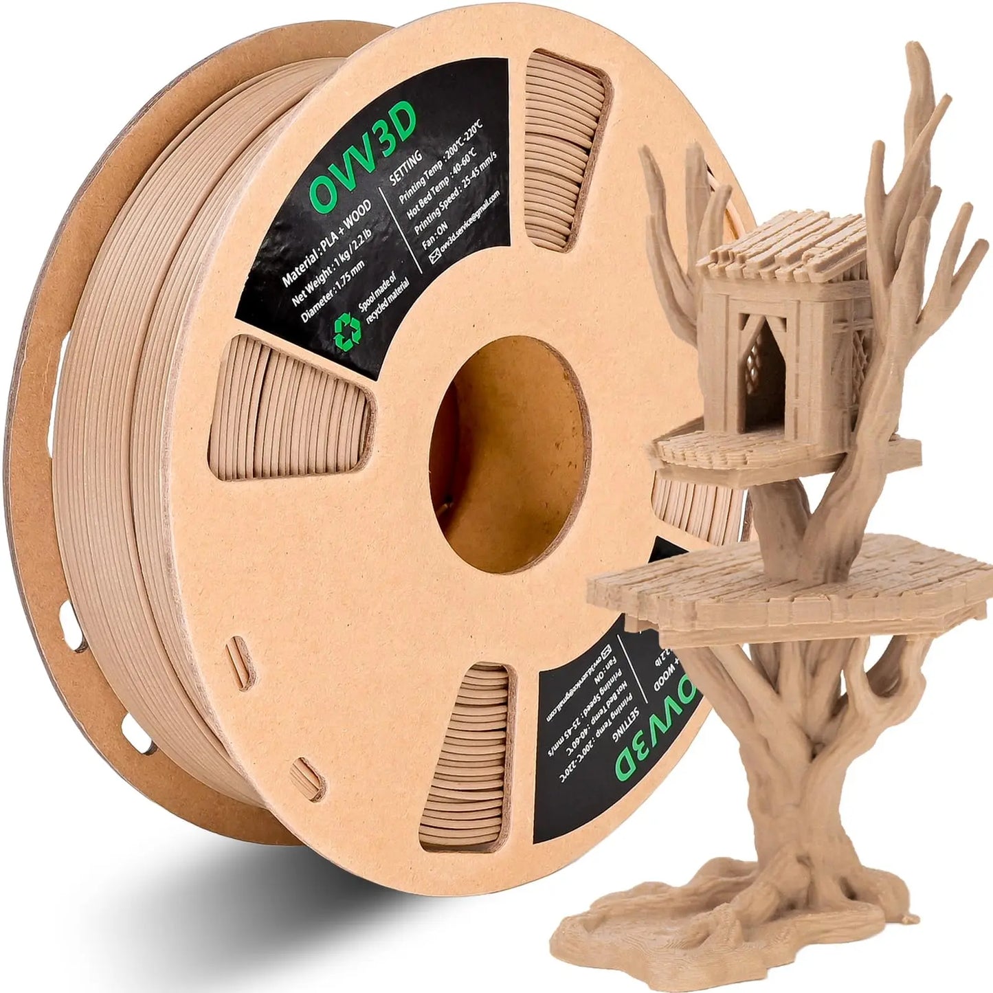 OVV3D 3D Printer Filament, PLA Filament 1.75mm Bundle, Dual Color Filament, Coextrusion 3D Filament, Silk PLA, 3D Printing Filament +/-0.02mm, 200g X 4 Spool i3dyou