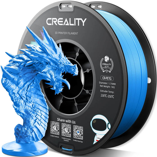 Official CR PETG 3D Printer Filament 1.75mm 1KG (2.2lbs), High Precision Strong Toughness, Odorless Better Flow Moistureproof 3D Printing Ender Filament (Black) i3dyou