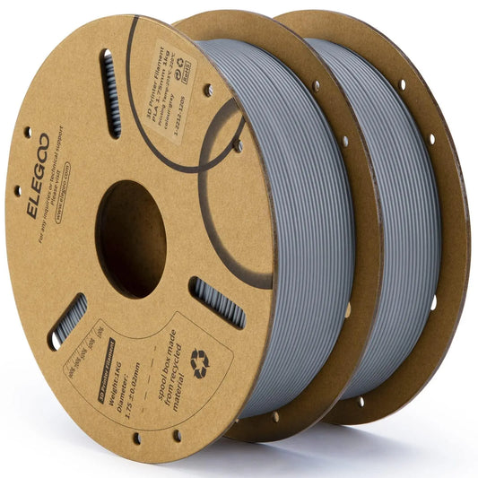 ELEGOO PLA Filament 1.75mm Black 2KG, 3D Printer Filament Dimensional Accuracy +/- 0.02mm, 2 Pack 1kg Cardboard Spool(2.2lbs) 3D Printing Filament Fits for Most FDM 3D Printers i3dyou