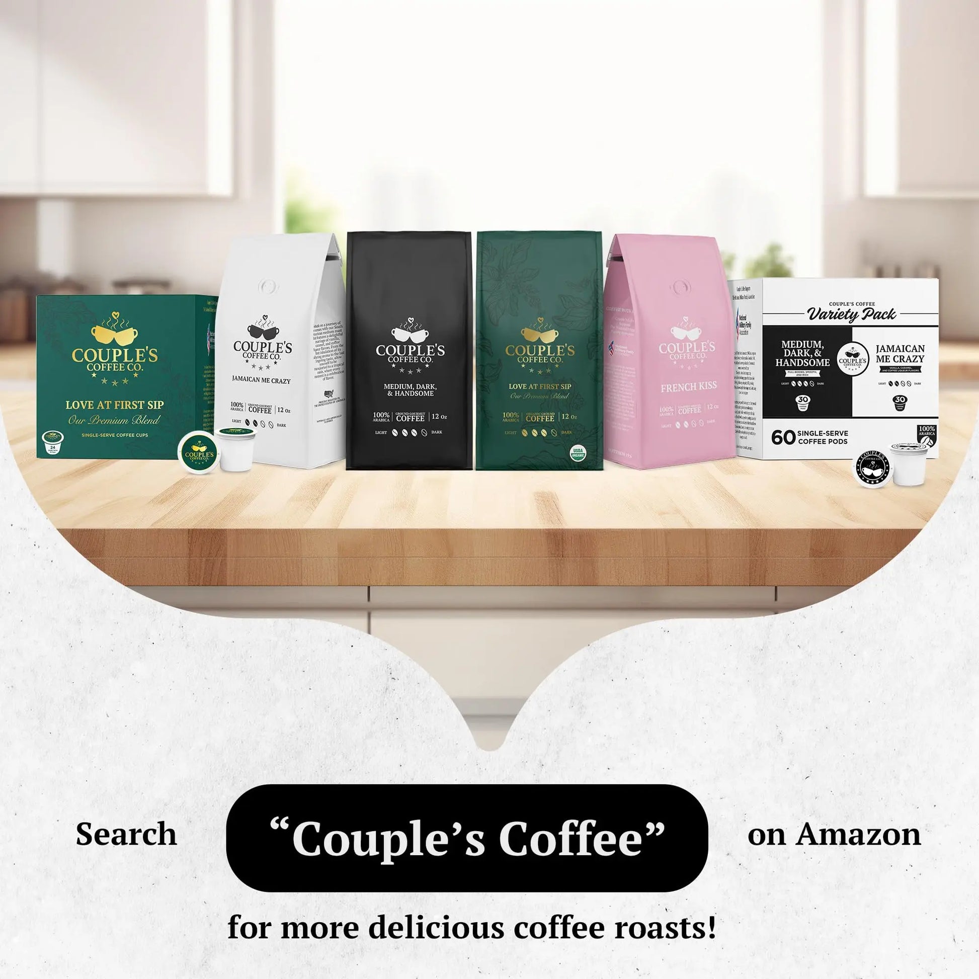 Couple's Coffee Ground Coffee | Jamaican Me Crazy Medium Roast Coffee Blend | Made with 100% Arabica Beans | 12oz bag brews about 34 cups i3dyou