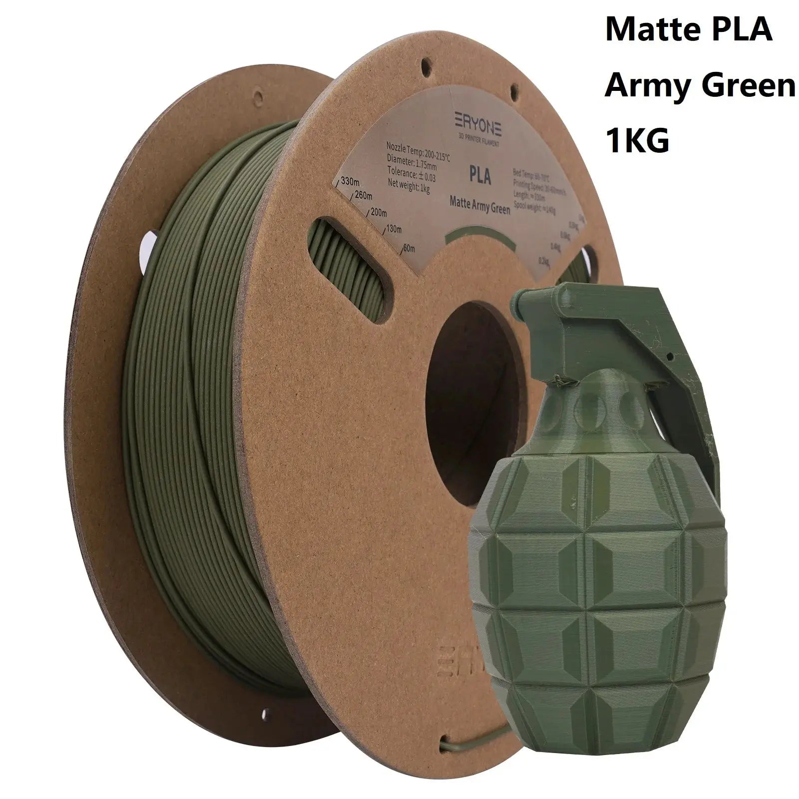 ERYONE Matte PLA Filament 1KG Spool 1.75mm 1.45 Density (g/cm3) Matte PLA Filament For FDM 3D Printer Fast Free Shipping i3dyou
