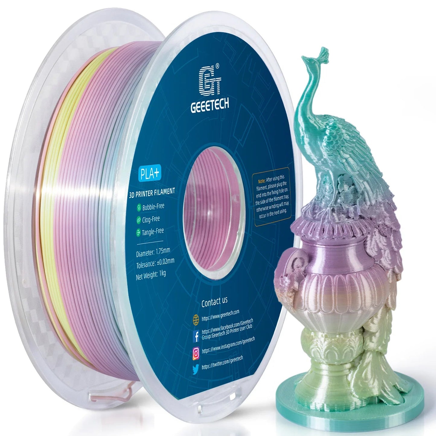 GEEETECH Silk PLA 3D Filament - 1kg, 1.75mm Spool i3dyou