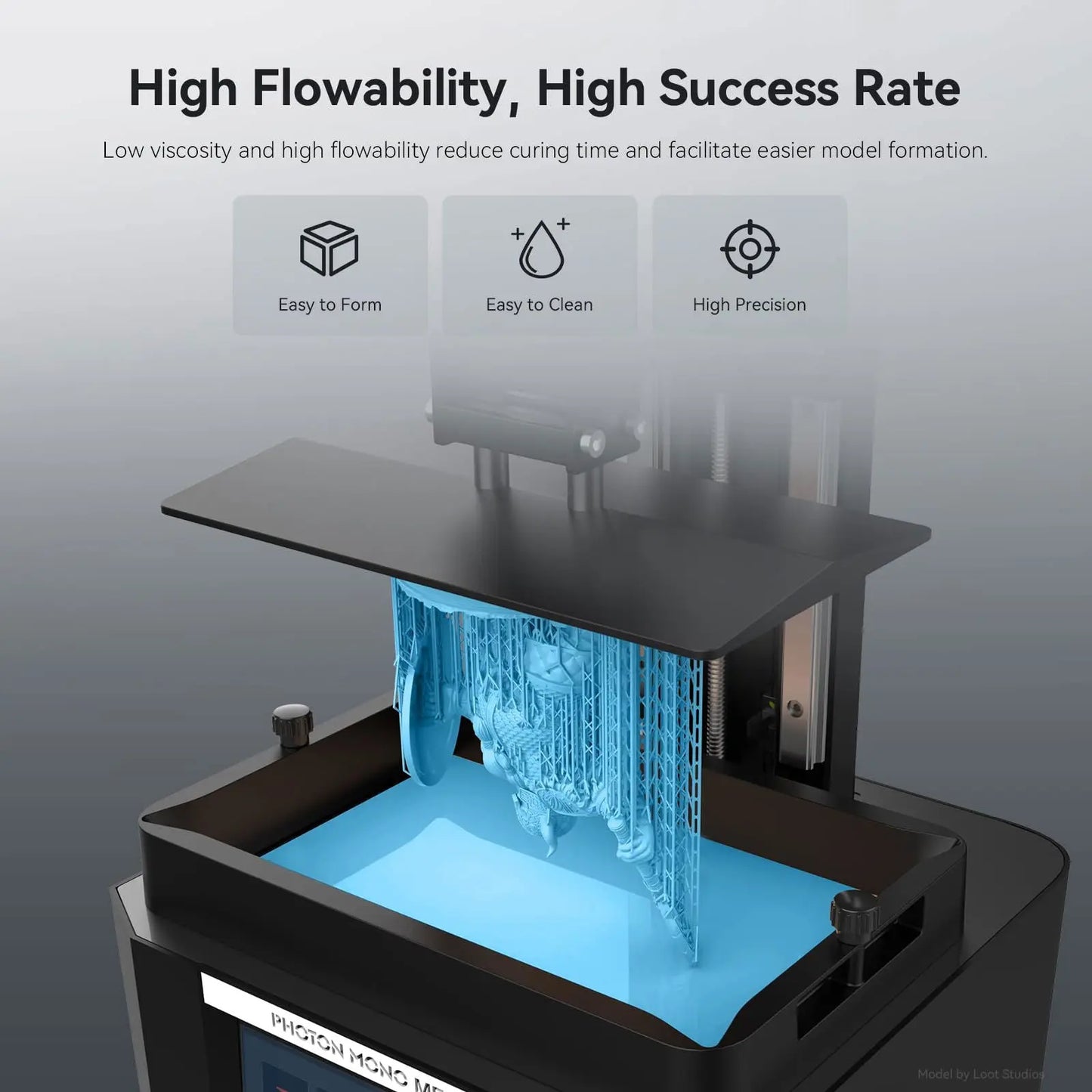 ANYCUBIC ABS-Like Resin Pro 2, Upgraded 8K 3D Printer Resin with Enhanced Strength and Toughness, High Precision, Low Odor, Wide Compatibility for All LCD Resin 3D Printers (Grey, 1kg) - i3dyou