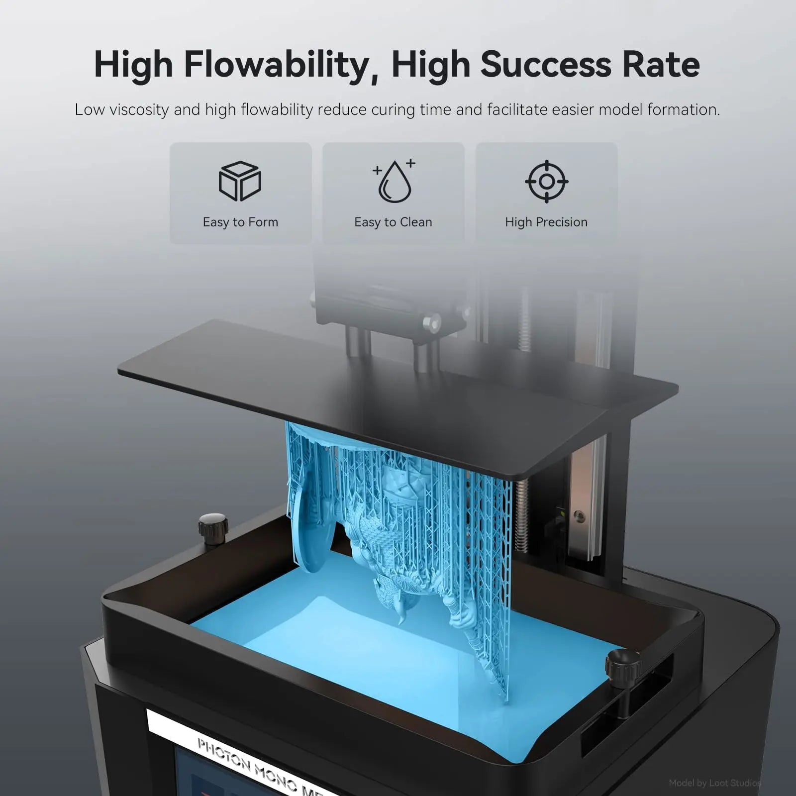 ANYCUBIC ABS-Like Resin Pro 2, Upgraded 8K 3D Printer Resin with Enhanced Strength and Toughness, High Precision, Low Odor, Wide Compatibility for All LCD Resin 3D Printers (Grey, 1kg) - i3dyou