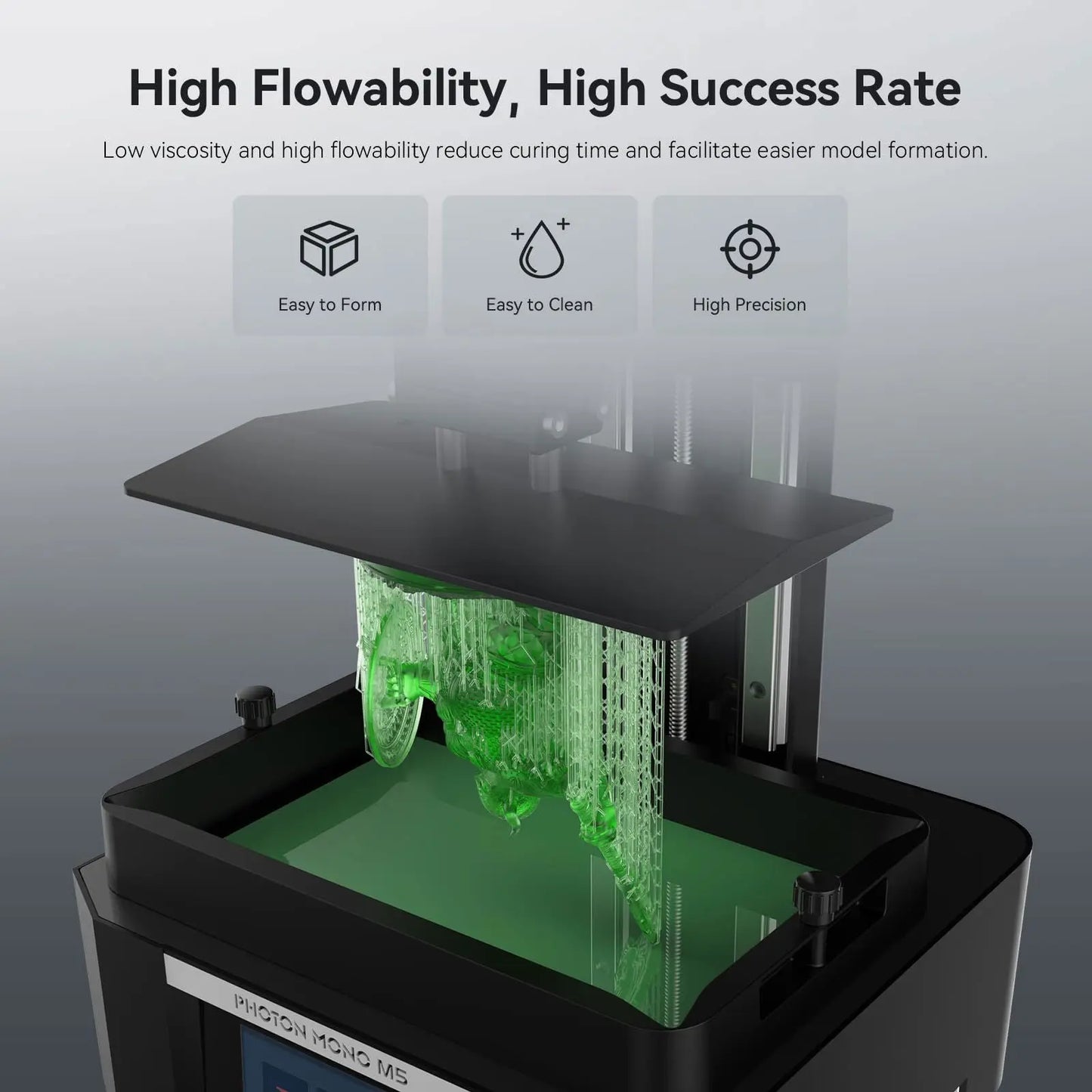 ANYCUBIC ABS-Like Resin Pro 2, Upgraded 8K 3D Printer Resin with Enhanced Strength and Toughness, High Precision, Low Odor, Wide Compatibility for All LCD Resin 3D Printers (Grey, 1kg) - i3dyou