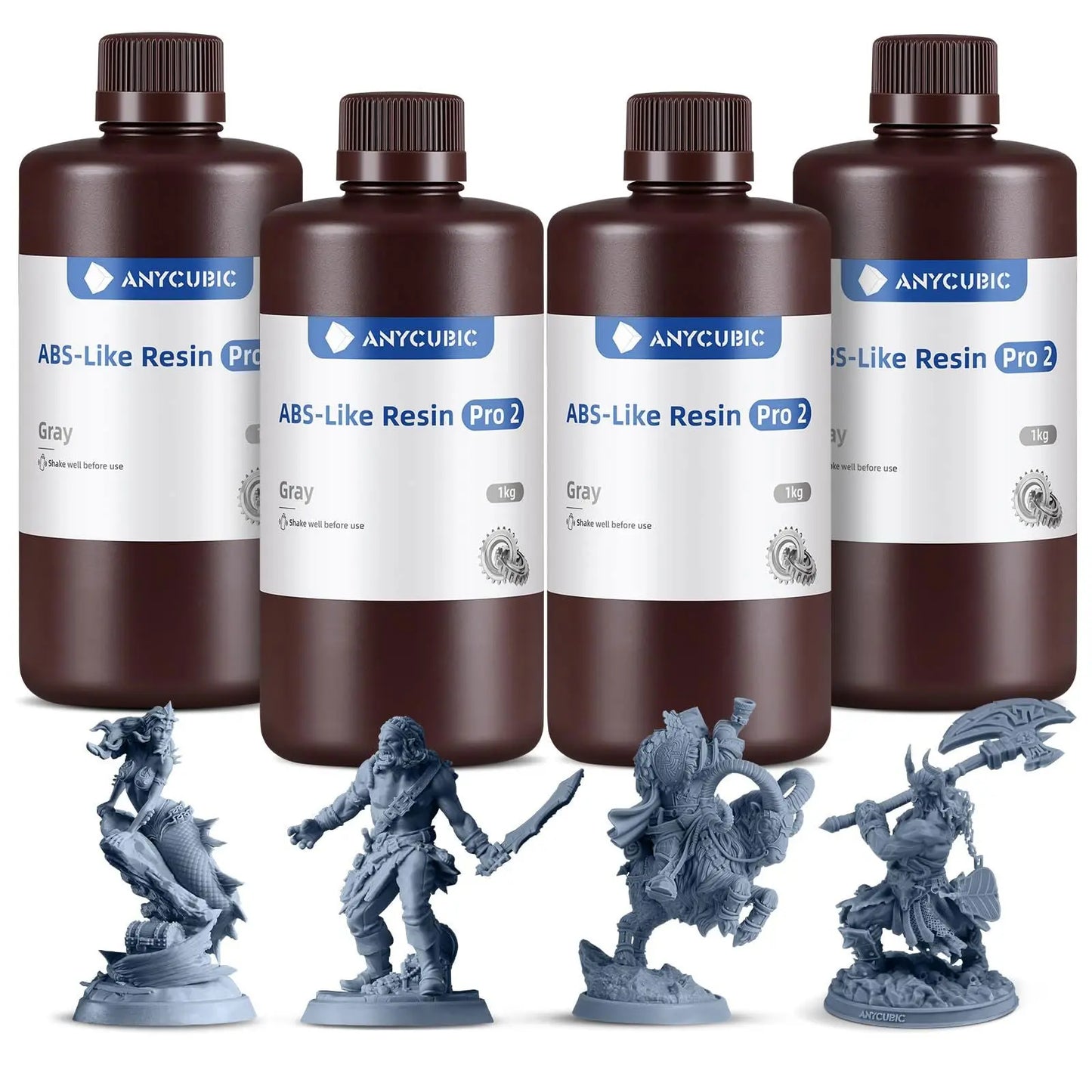 ANYCUBIC ABS-Like Resin Pro 2, Upgraded 8K 3D Printer Resin with Enhanced Strength and Toughness, High Precision, Low Odor, Wide Compatibility for All LCD Resin 3D Printers (Grey, 1kg) - i3dyou