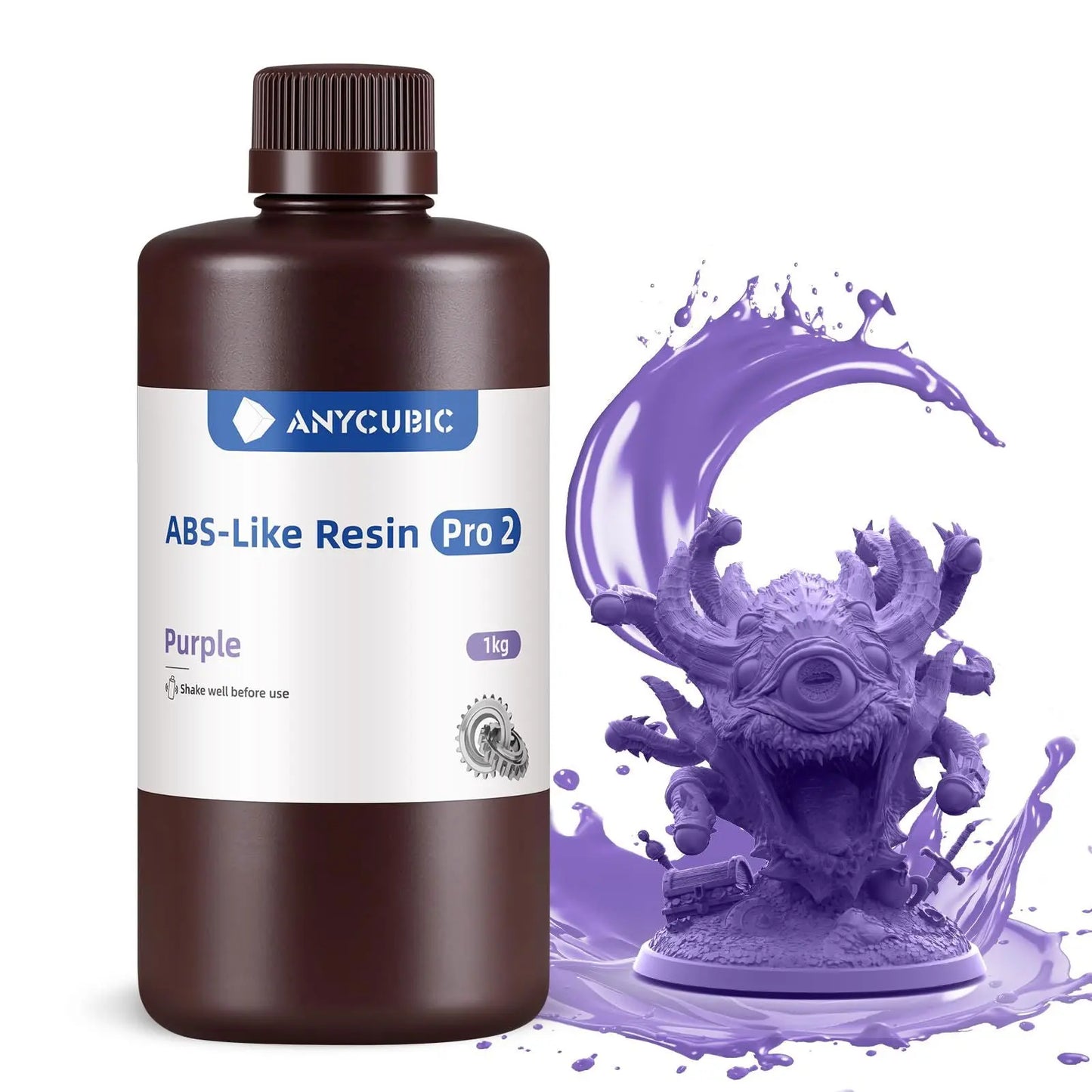 ANYCUBIC ABS-Like Resin Pro 2, Upgraded 8K 3D Printer Resin with Enhanced Strength and Toughness, High Precision, Low Odor, Wide Compatibility for All LCD Resin 3D Printers (Grey, 1kg) - i3dyou
