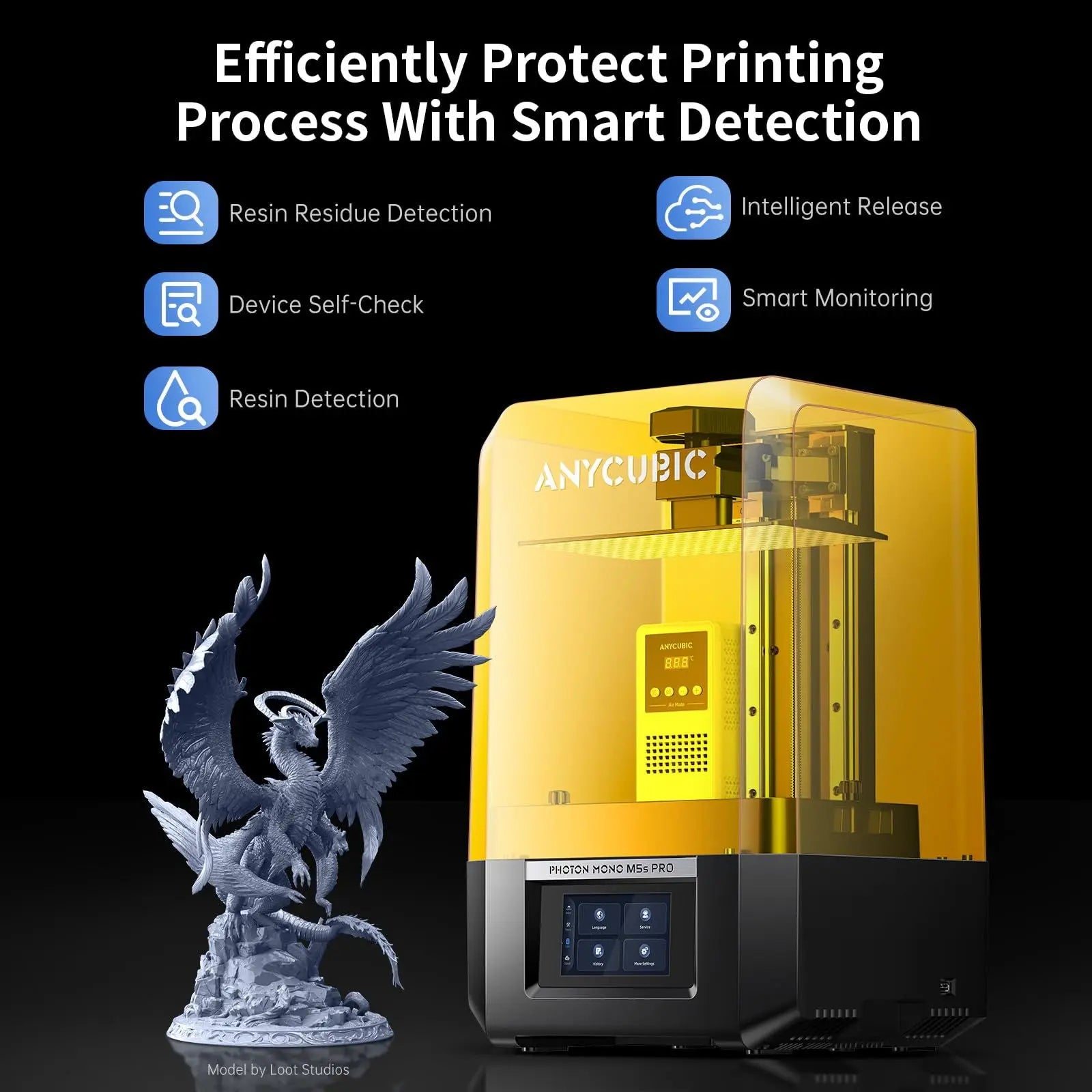 ANYCUBIC Resin 3D Printer, Photon Mono 2 3D Printer with 6.6" Monochrome LCD Screen Fast Printing, Upgraded LighTurbo Matrix, 6.49'' x 5.62'' x 3.5'' (HWD) 3D Printing Size - i3dyou