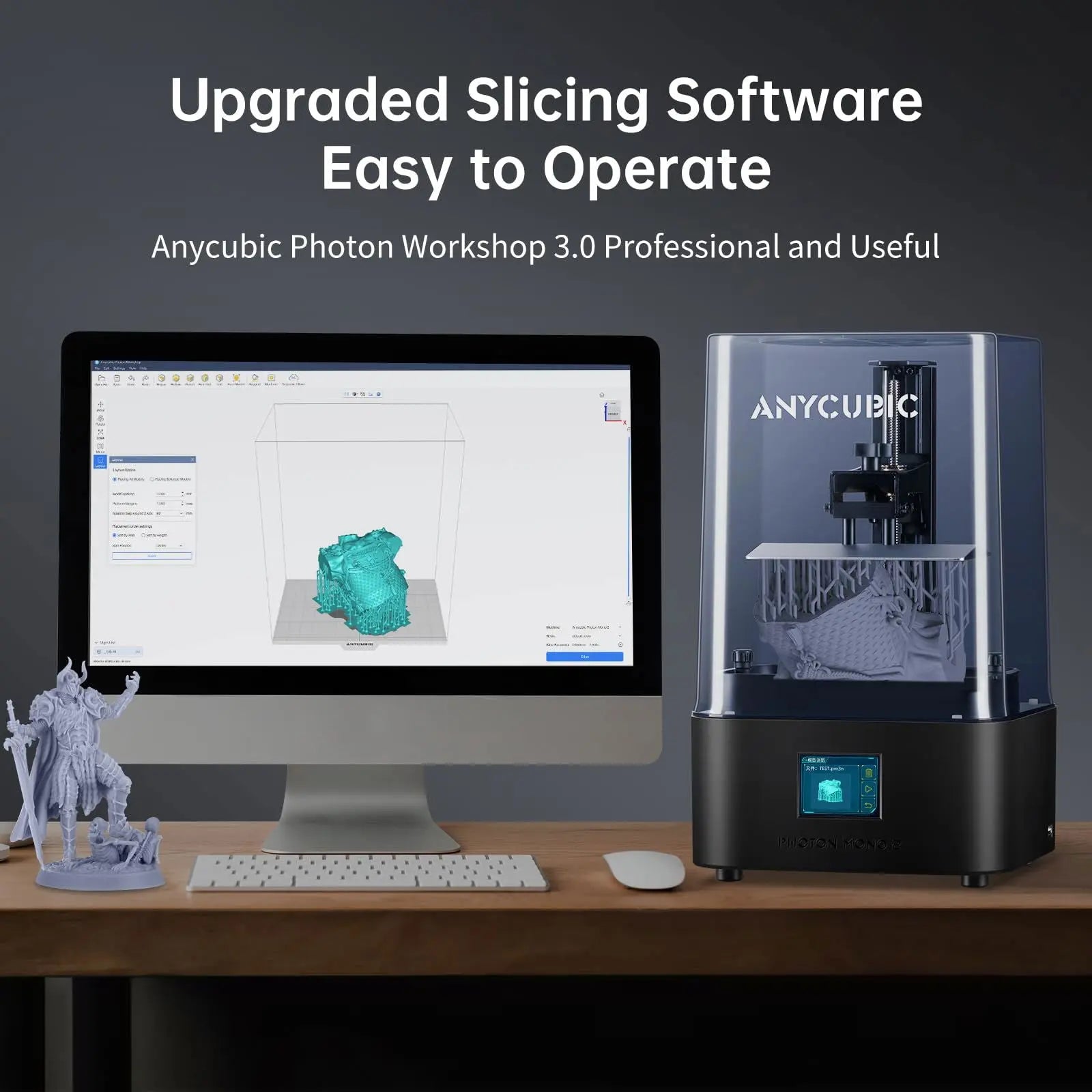 ANYCUBIC Resin 3D Printer, Photon Mono 2 3D Printer with 6.6" Monochrome LCD Screen Fast Printing, Upgraded LighTurbo Matrix, 6.49'' x 5.62'' x 3.5'' (HWD) 3D Printing Size - i3dyou