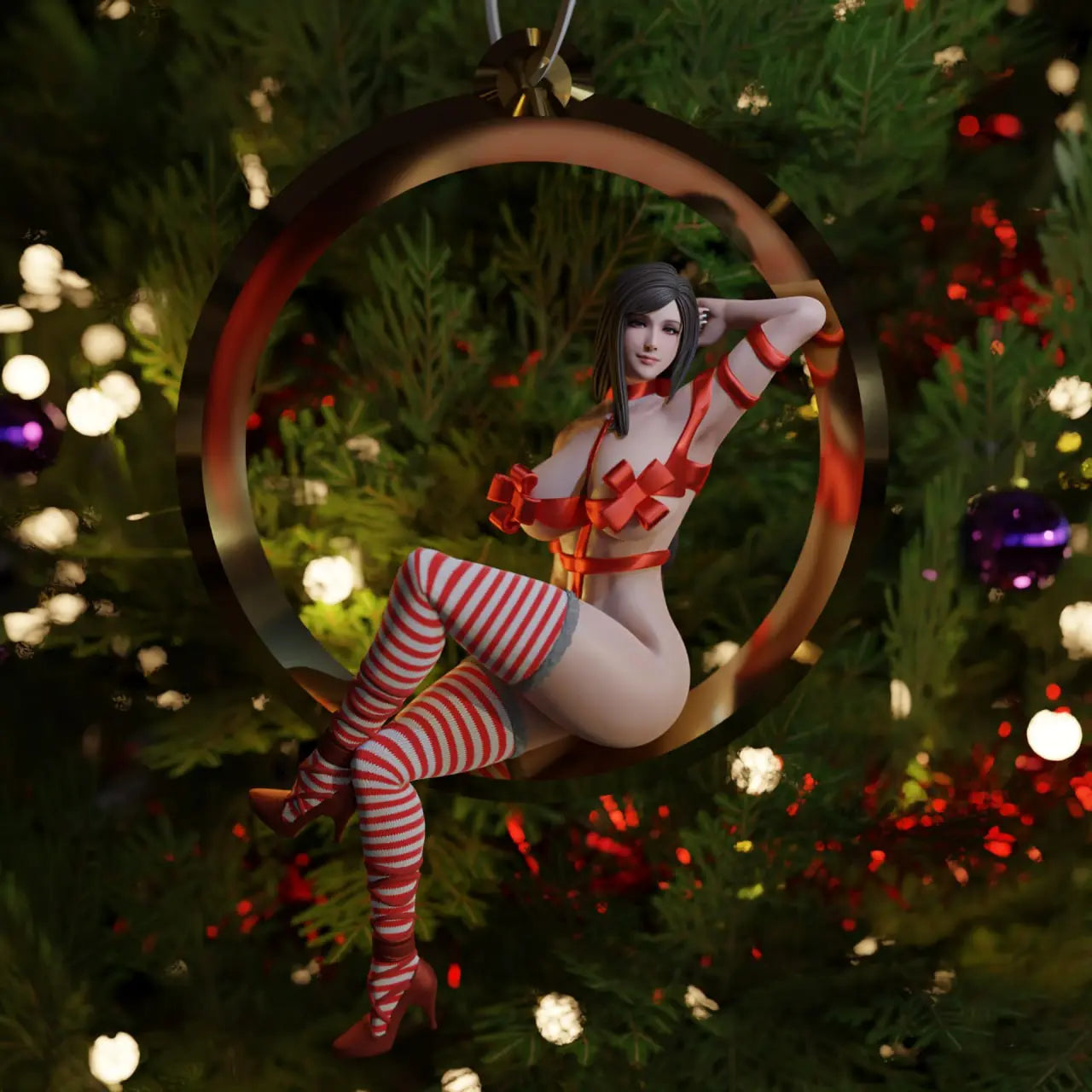 Anime Tifa Lockhart Christmas Ornament 3d printable file - i3dyou