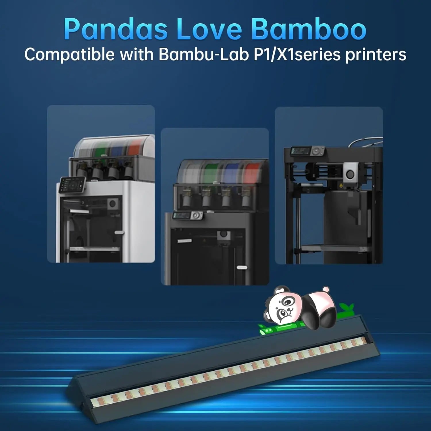 BIQU Panda Lux, Led Light Strip Upgrade Kit for Bambu-Lab P1S P1P X1C X1E 3D Printers, 5V 0.3A LED Light Bar, Magnetic Installation - i3dyou