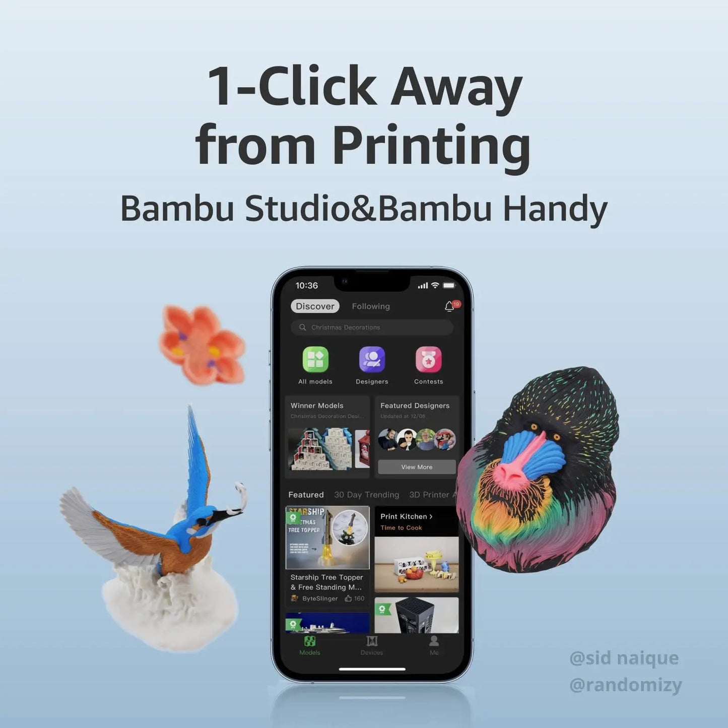 Bambu Lab A1 Mini Combo, A1 Mini 3D Printer and AMS lite, Support Multi-Color 3D Printing, High Speed & Precision, Full-Auto Calibration & Active Flow Rate Compensation, ≤48 dB Quiet FDM 3D Printers - i3dyou