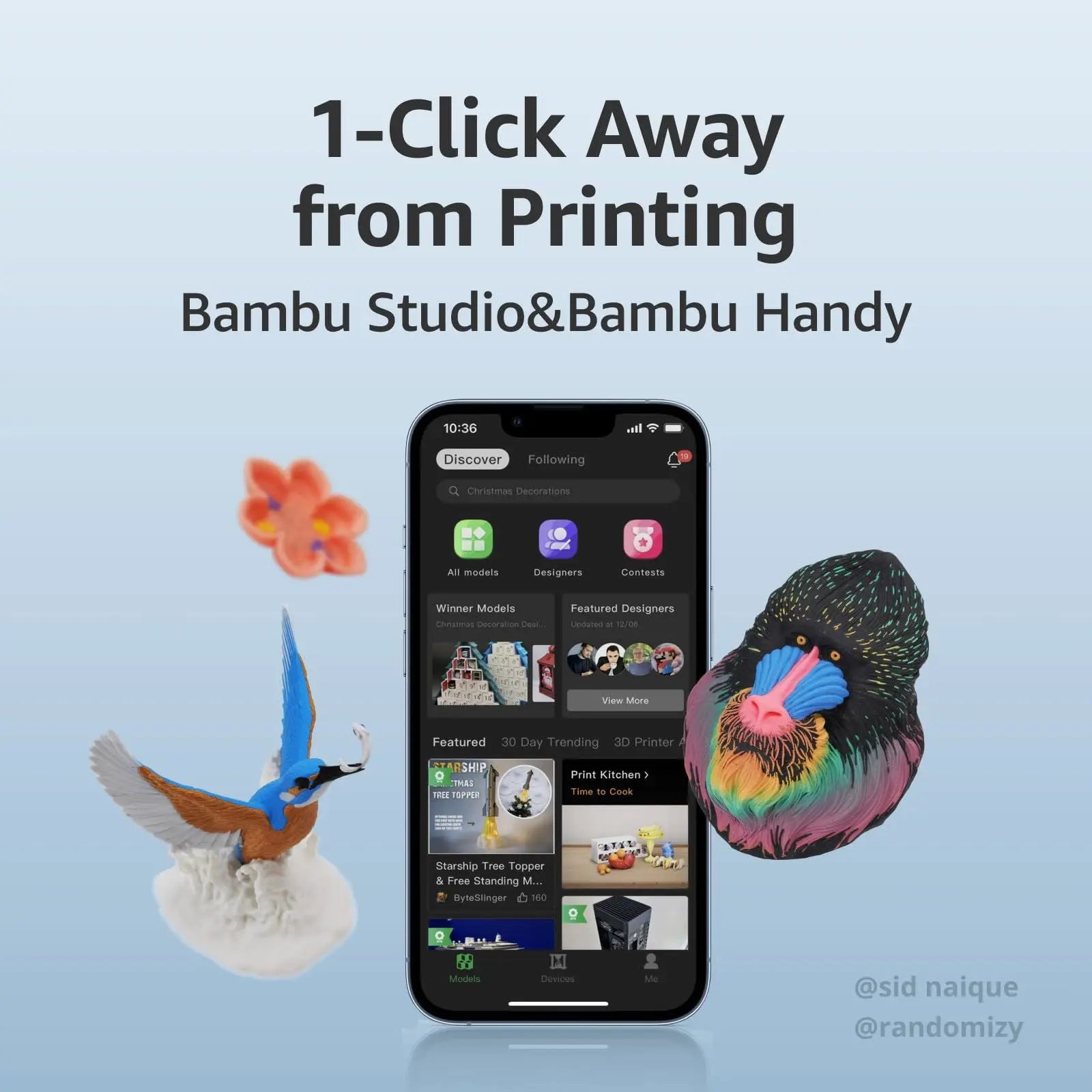 Bambu Lab A1 Mini Combo, A1 Mini 3D Printer and AMS lite, Support Multi-Color 3D Printing, High Speed & Precision, Full-Auto Calibration & Active Flow Rate Compensation, ≤48 dB Quiet FDM 3D Printers - i3dyou