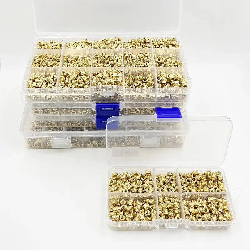 Brass Threaded Insert Nut Kit M2 M2.5 M3 M4 M5 M6 M8 Hot Melt Heat Knurled Embed Injection Copper Insertnut for 3D Print Plastic - i3dyou