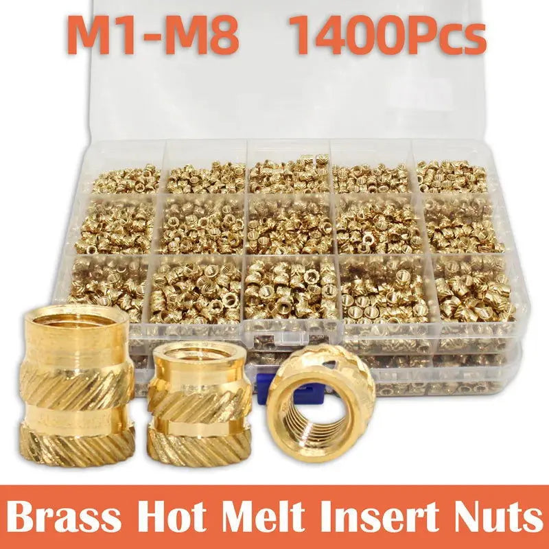 Brass Threaded Insert Nut Kit M2 M2.5 M3 M4 M5 M6 M8 Hot Melt Heat Knurled Embed Injection Copper Insertnut for 3D Print Plastic - i3dyou