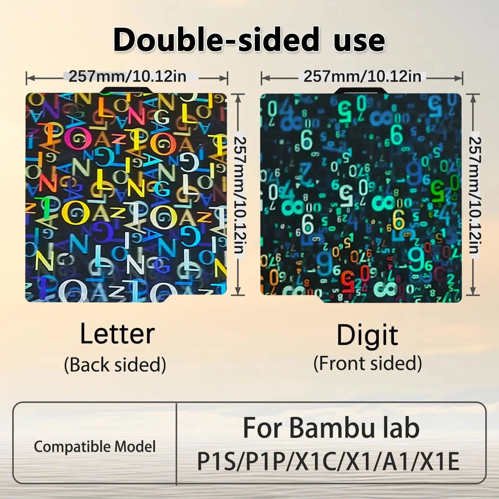 Build Plate for Bambu Lab New Upgraded H1H A1/X1C/X1/X1E/P1P/P1S 3D Printer, Smooth Kaleidoscope+Smooth Skynet Spring Steel Plate Flexible Plate 257x257mm for Bambu 3D Printers - i3dyou