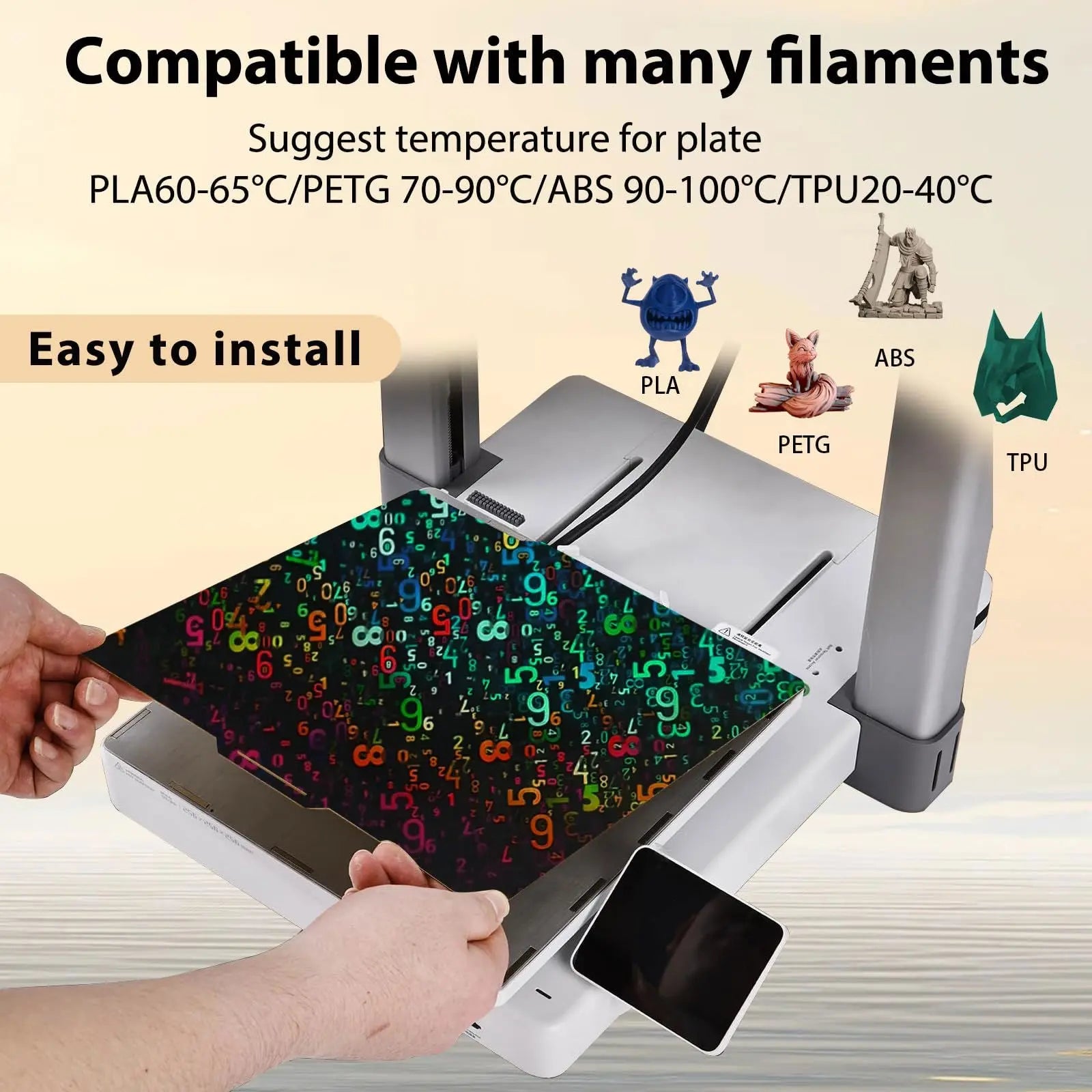 Build Plate for Bambu Lab New Upgraded H1H A1/X1C/X1/X1E/P1P/P1S 3D Printer, Smooth Kaleidoscope+Smooth Skynet Spring Steel Plate Flexible Plate 257x257mm for Bambu 3D Printers - i3dyou