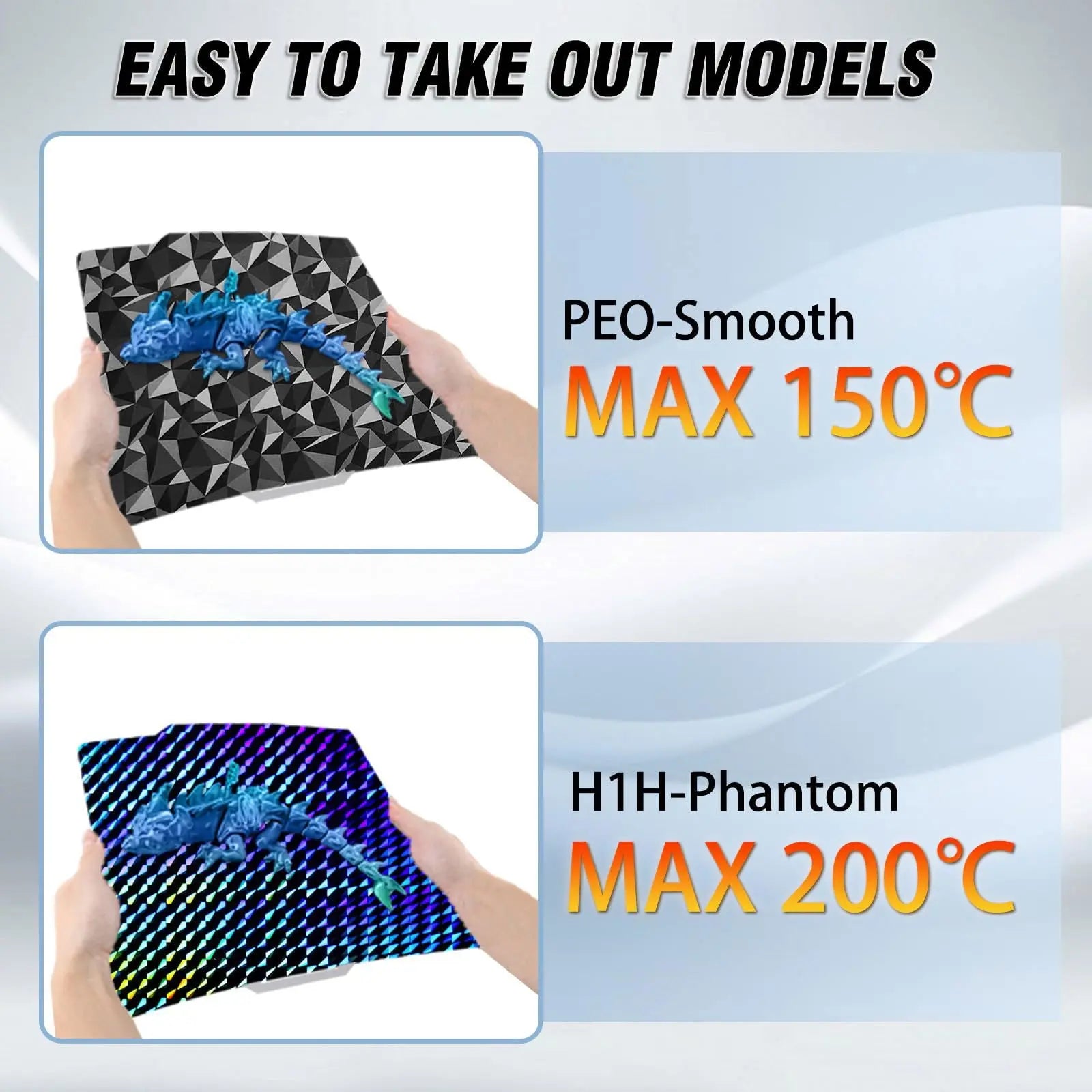 Build Plate for Bambu Lab New Upgraded H1H A1/X1C/X1/X1E/P1P/P1S 3D Printer, Smooth Kaleidoscope+Smooth Skynet Spring Steel Plate Flexible Plate 257x257mm for Bambu 3D Printers - i3dyou