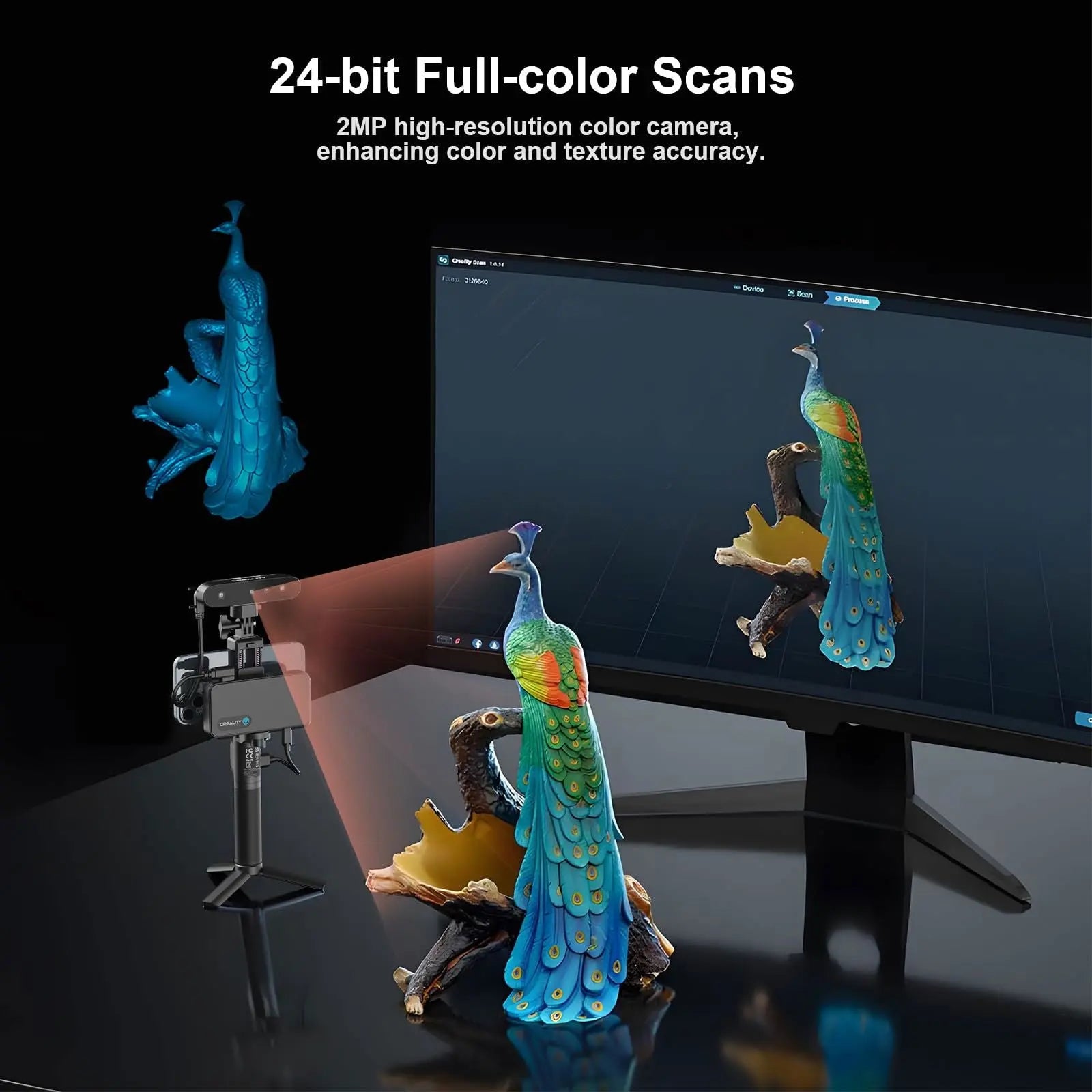 Creality CR-Scan Ferret Pro 3D Scanner for 3D Printing, Wireless Handheld 3D Scanner with WiFi 6 Bridge, Anti-Shake Tracking, 0.1mm Accuracy, 30FPS Fast Full Color Scanning for 3D Printer - i3dyou