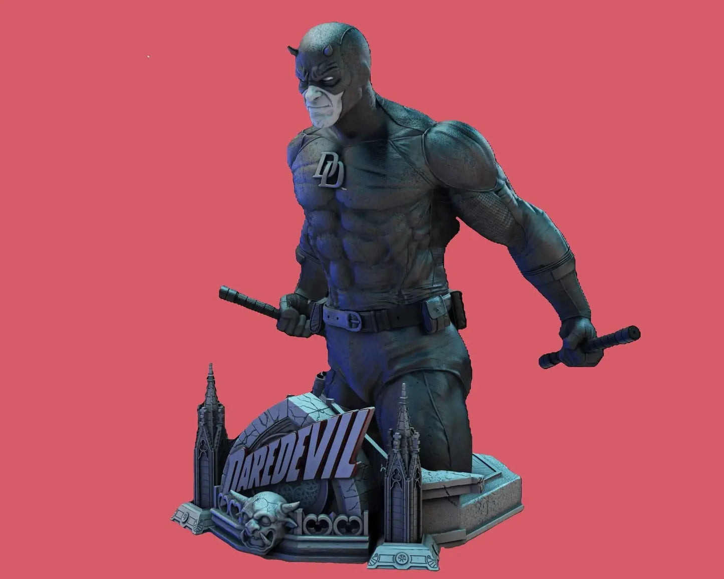 Daredevil statue 3d print STL file, Ready to print 3d printing service, sculpture, comics - i3dyou