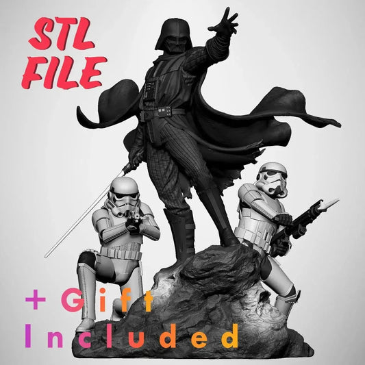 Darth Vader Figure Starwars 3d printable model STL File, Star Wars, 3D Digital Printing STL File for 3D Printers, Movie Characters, Figures, Diorama 3D - i3dyou